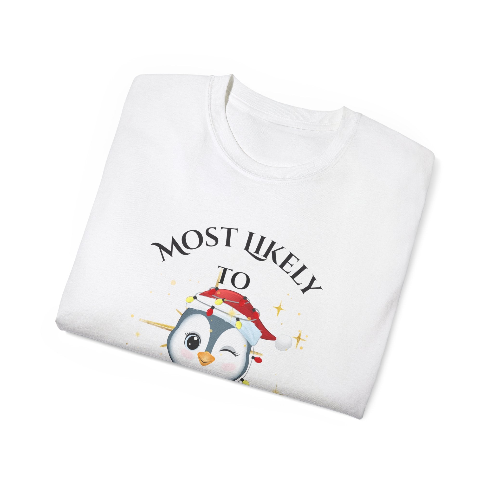 Most Likely To Post on Instagram Unisex Ultra Cotton Tee, Cute Penguin Shirt, Social Media Humor T-Shirt, Holiday Gift, Fun Casual Wear