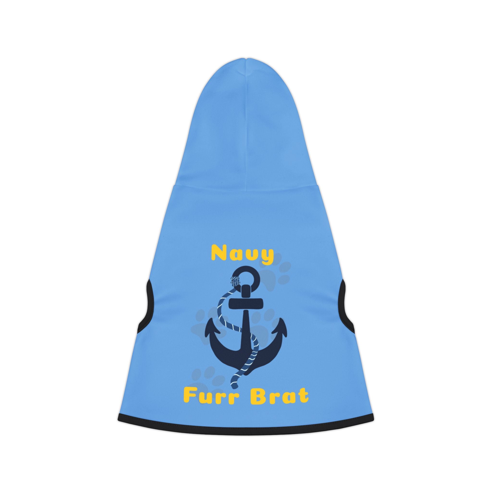 Pet Hoodie — "Navy Furr Brat" Anchor Dog Hoodie (Blue)