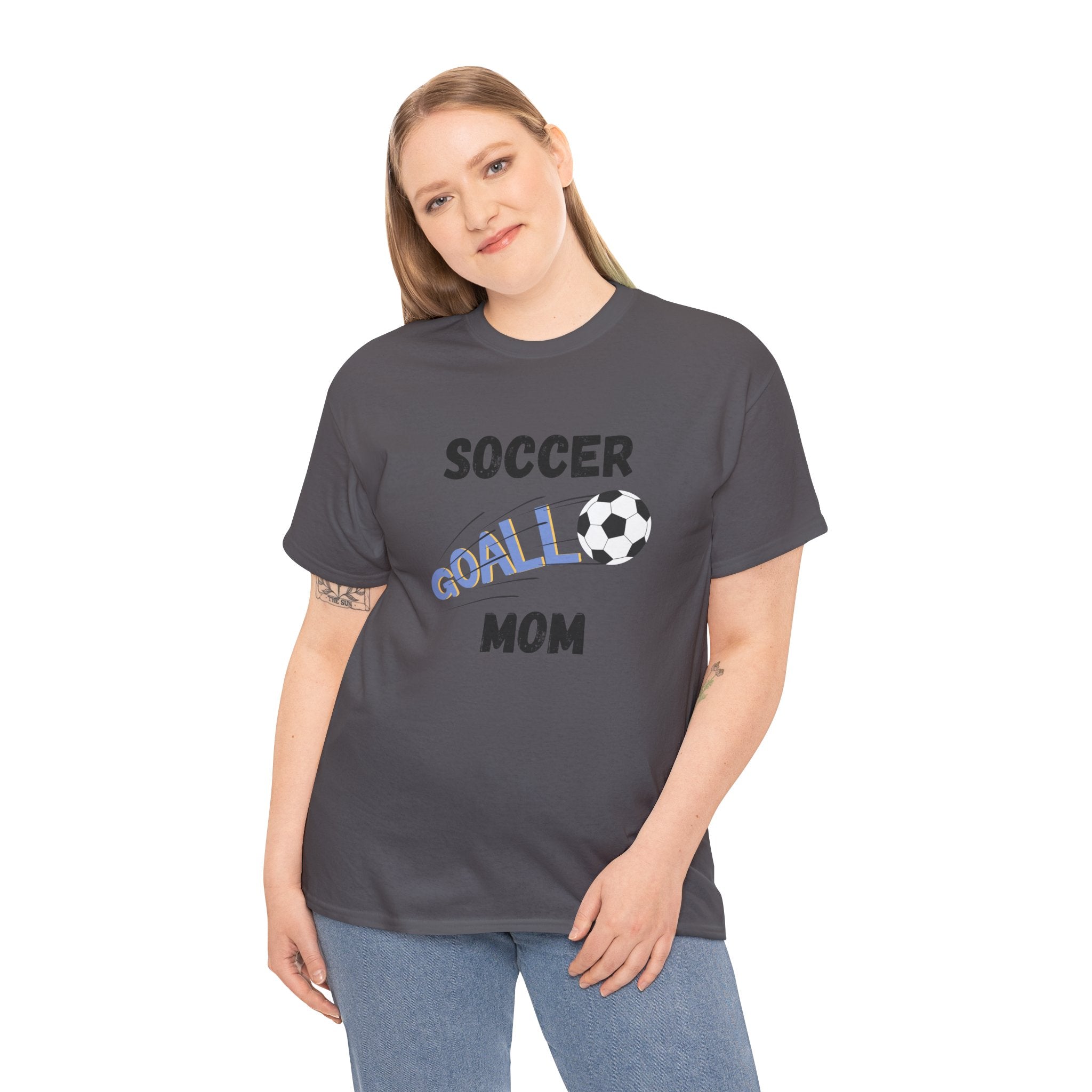 Soccer Mom T‑Shirt — 'Soccer Goal!' Graphic Tee with Soccer Ball