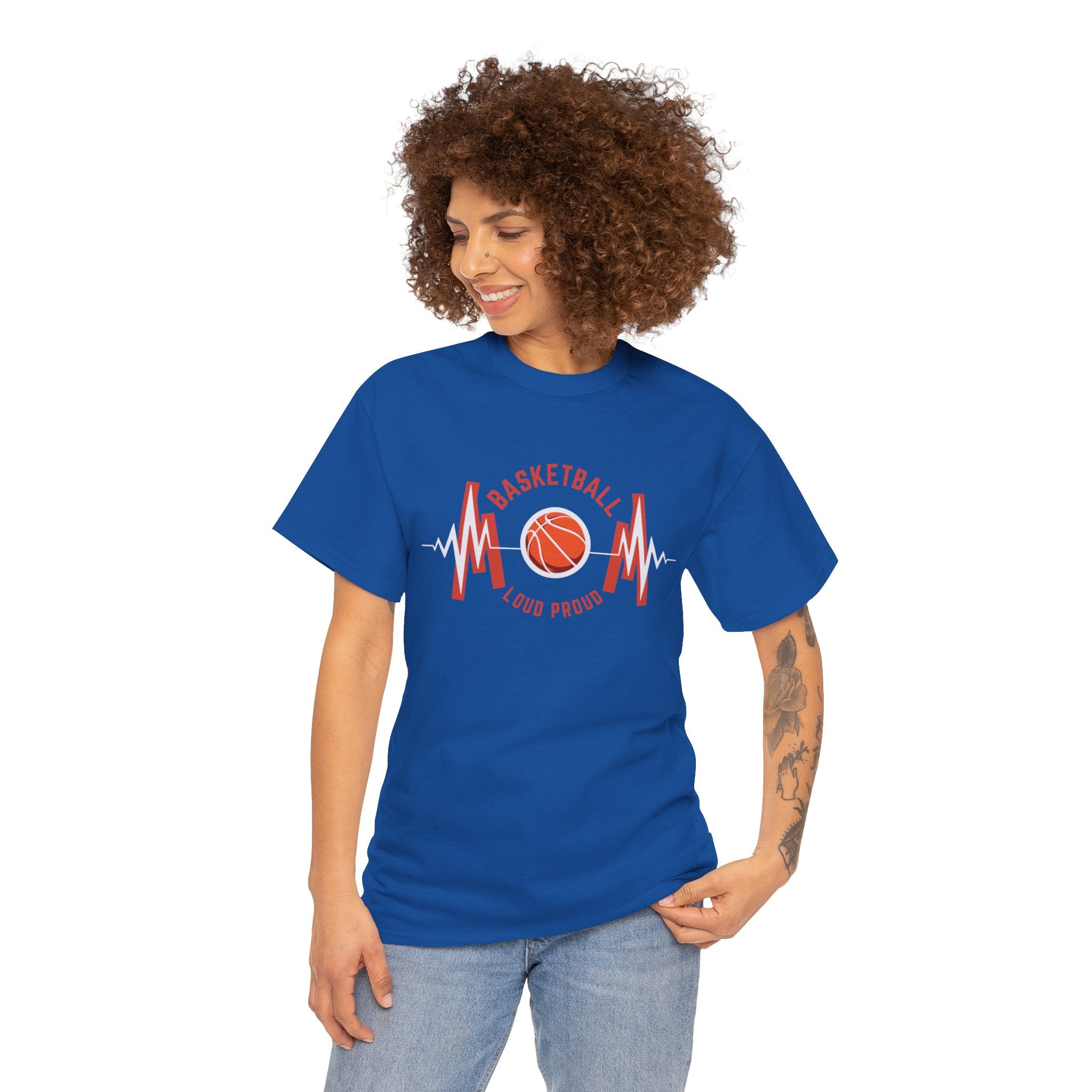 Basketball Mom Loud Proud Tee — Heartbeat Hoop Graphic T‑Shirt