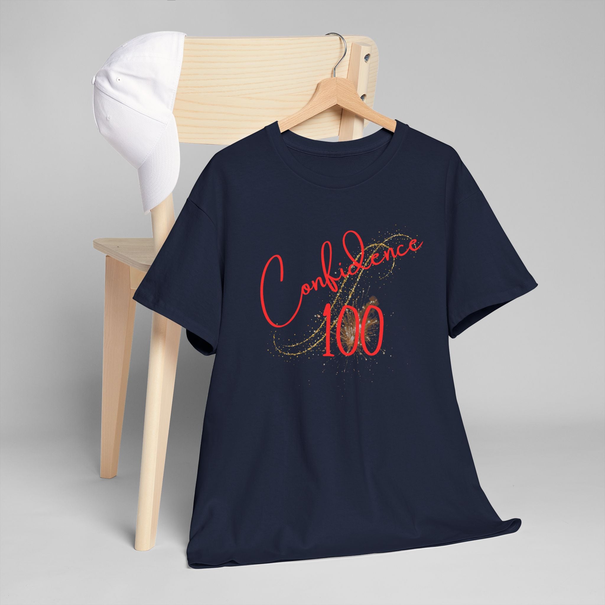 Confidence 100 T-Shirt — Inspirational Script Graphic Tee