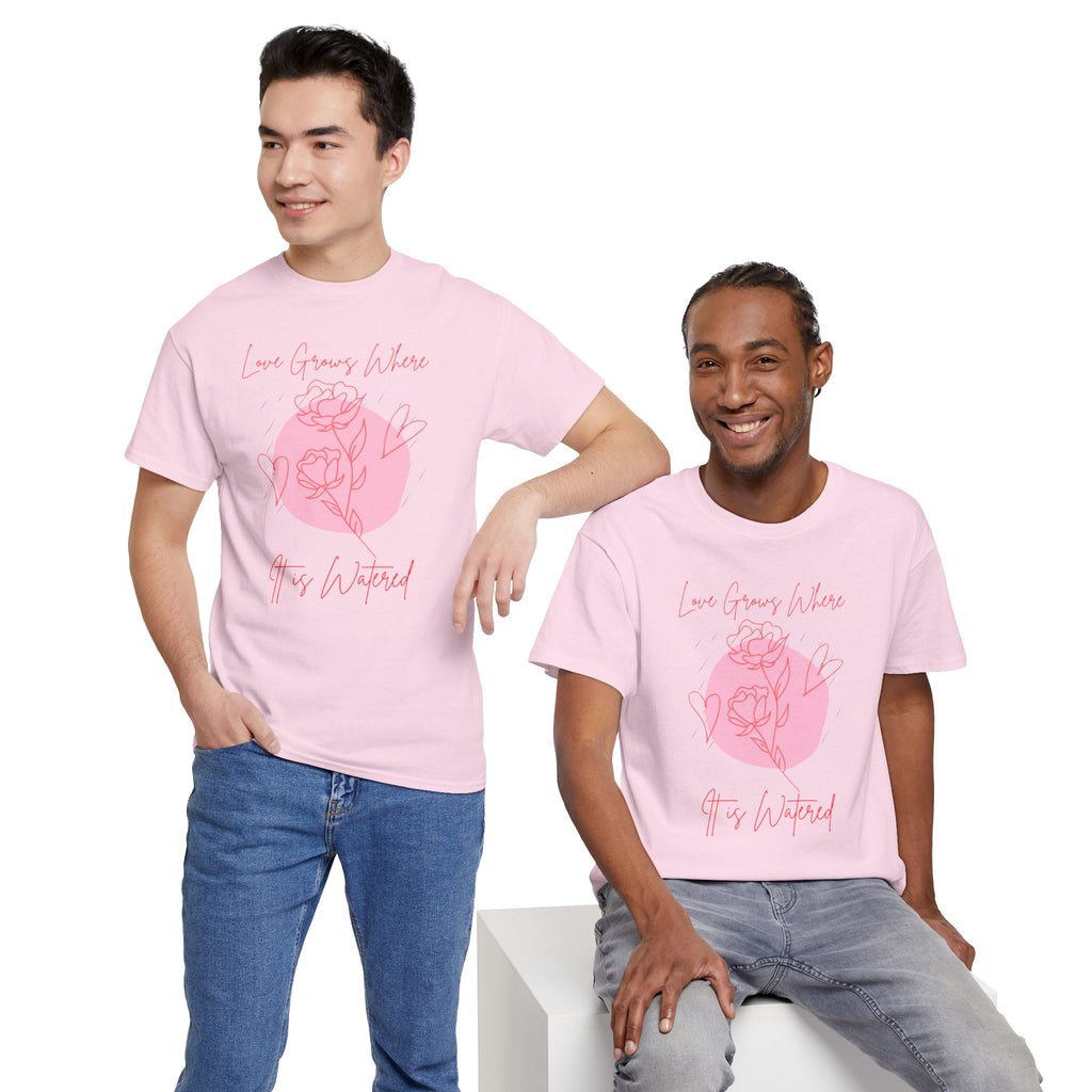Rose Moon Graphic Tee — "Love Grows Where It’s Watered"