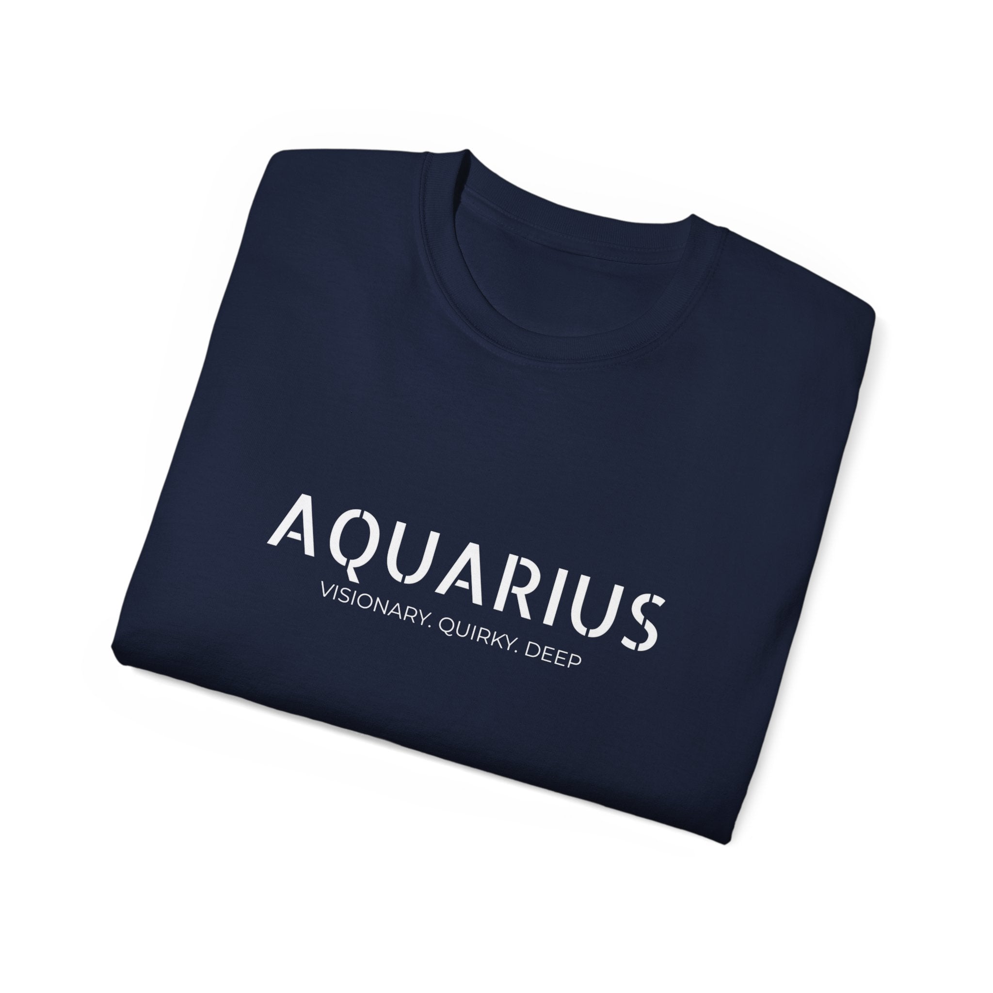 Aquarius Zodiac Tee — 'Visionary Quirky Deep' Astrology T-Shirt