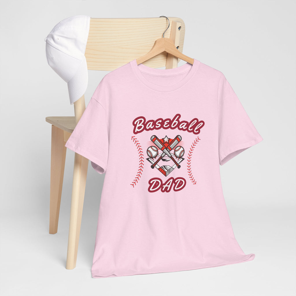 Baseball Dad T-Shirt – Vintage Crossed Bats & Glove Tee for Sports Fans, Father's Day Gift