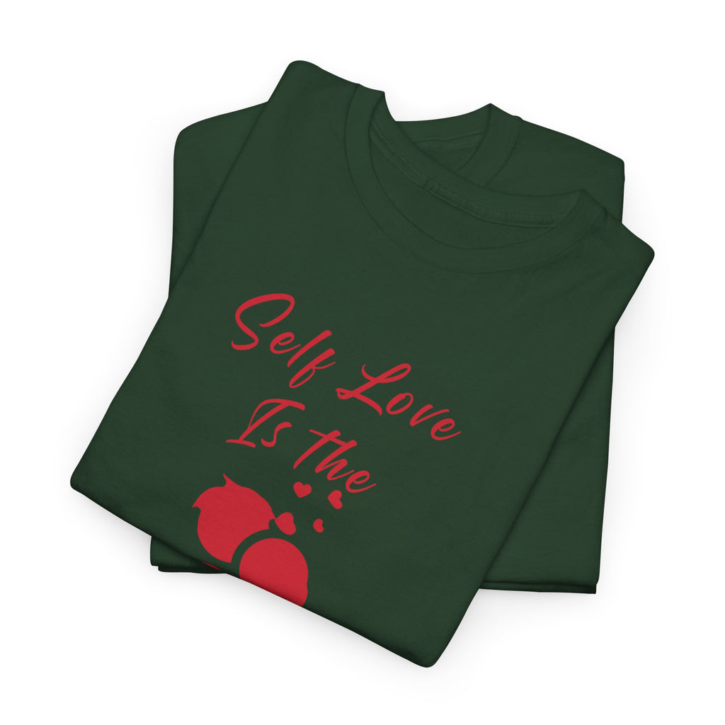 T-Shirt — "Self Love Is The Real Flex" Romantic Couple Graphic Tee