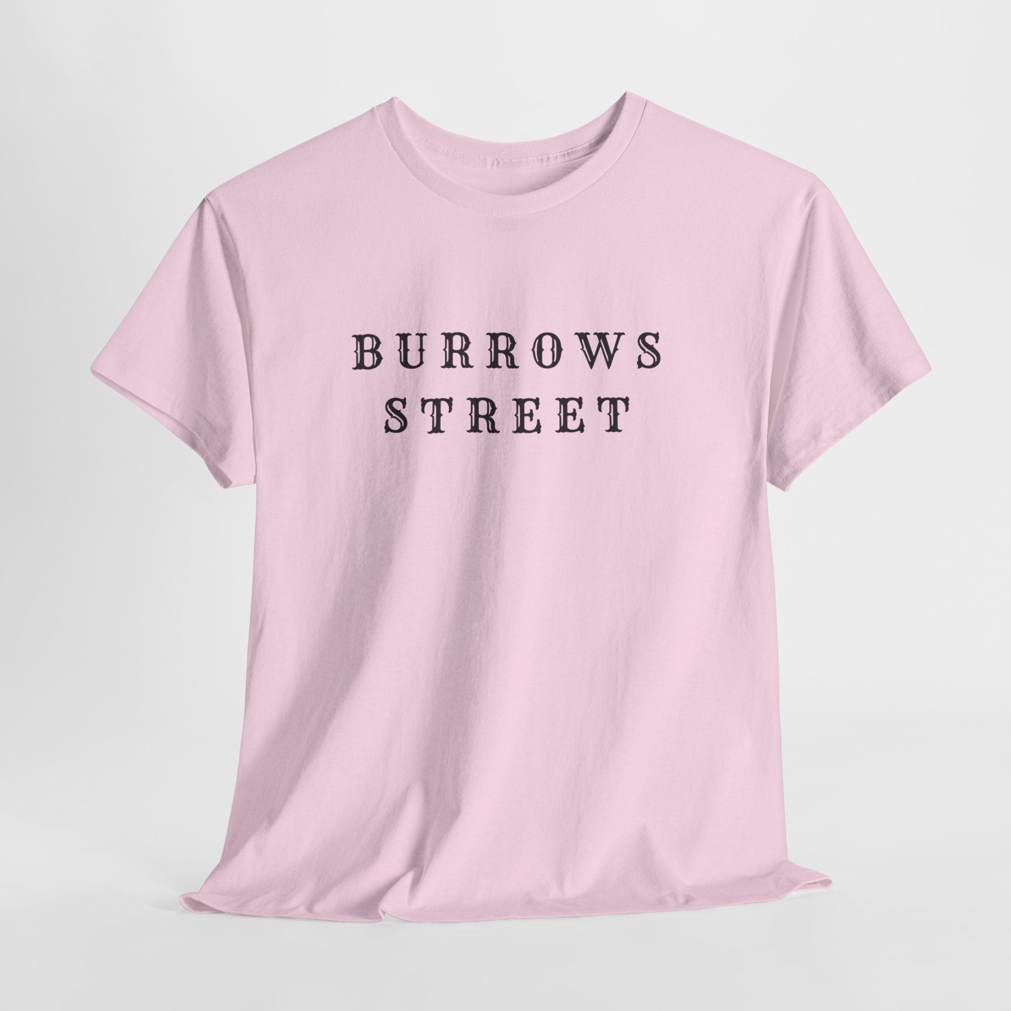 Burrows Street T‑Shirt — Minimalist Vintage Lettering Tee