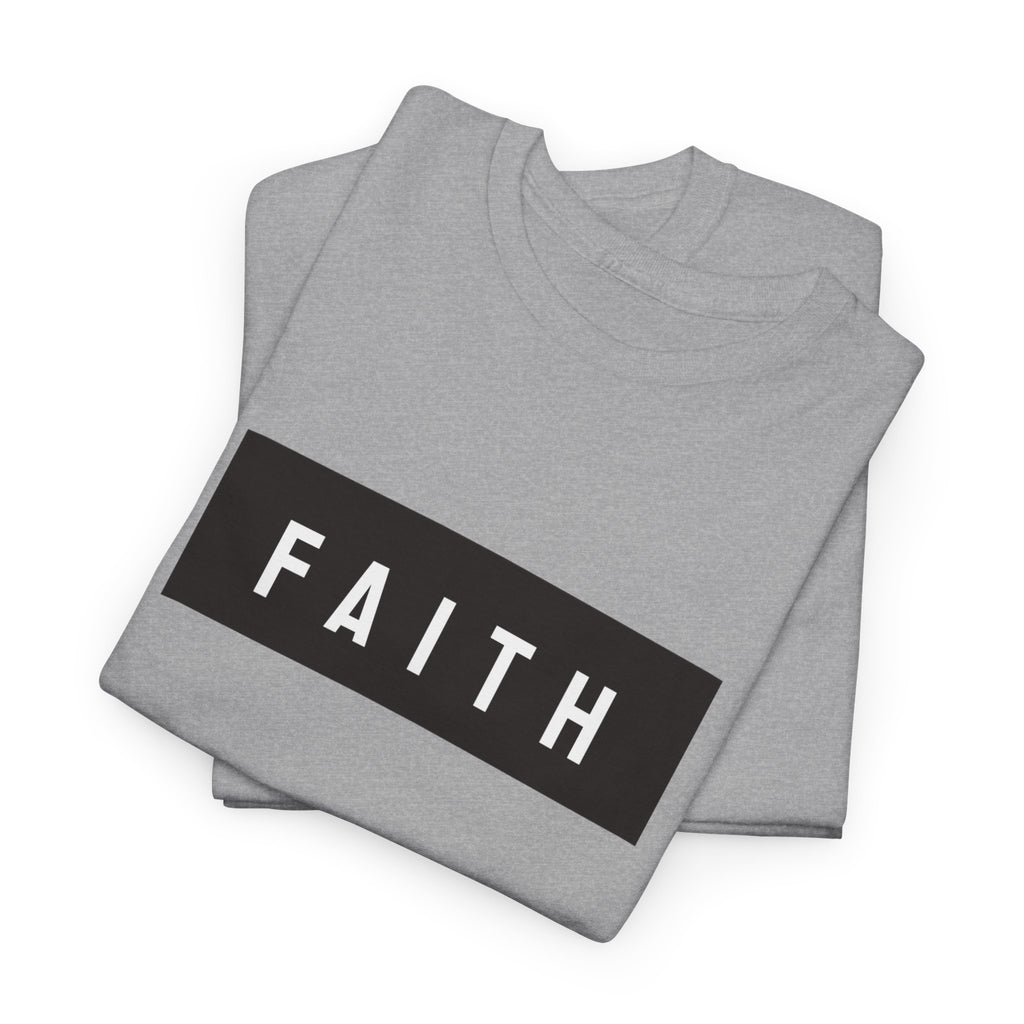 Faith Graphic Tee — Minimal Black Box Christian T-Shirt