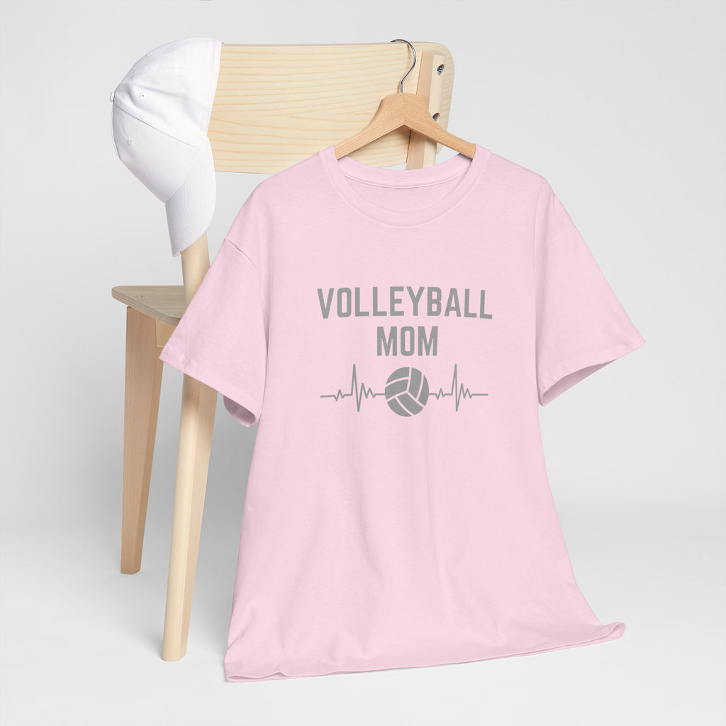 Volleyball Mom T-Shirt — Heartbeat Volleyball Tee for Proud Moms