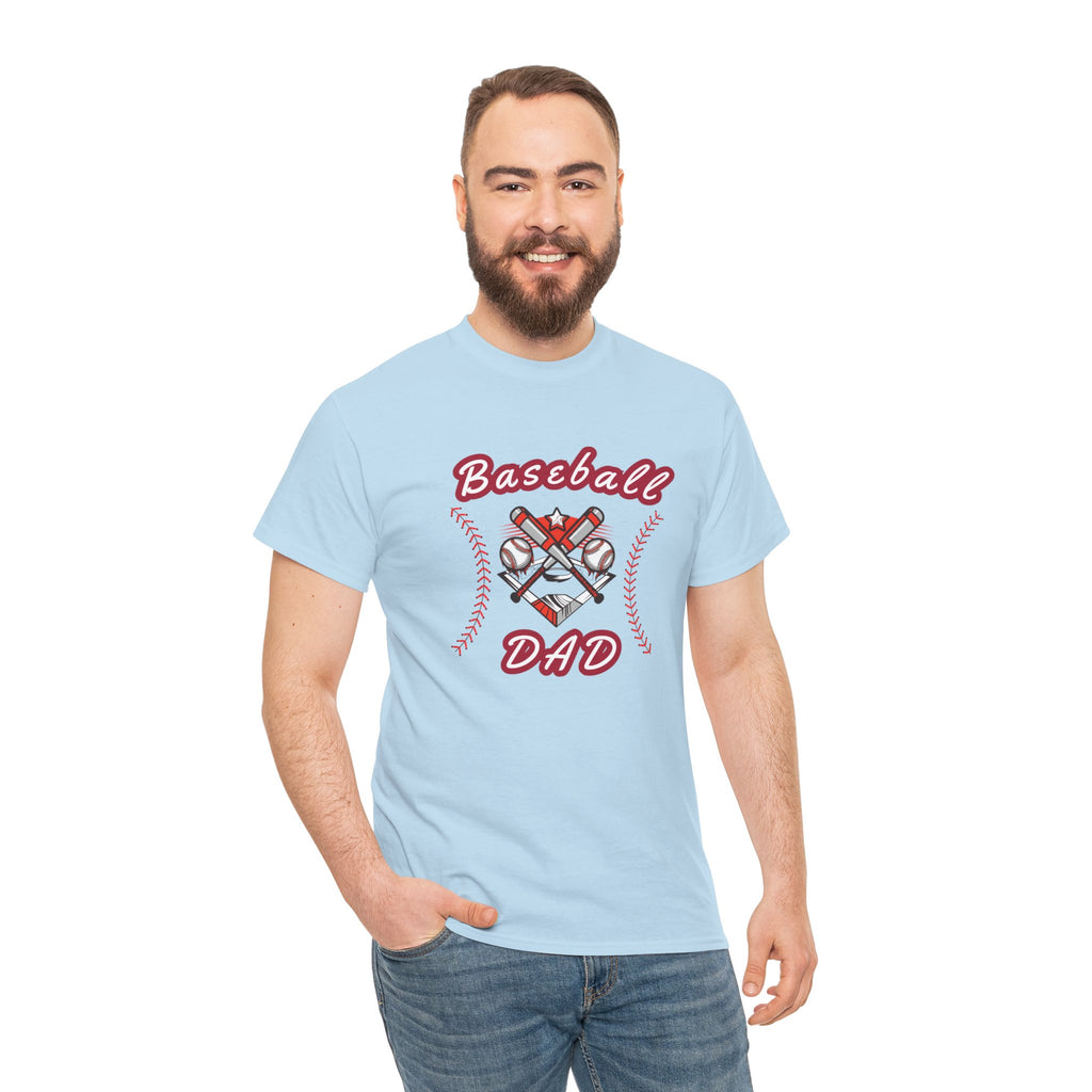Baseball Dad T-Shirt – Vintage Crossed Bats & Glove Tee for Sports Fans, Father's Day Gift