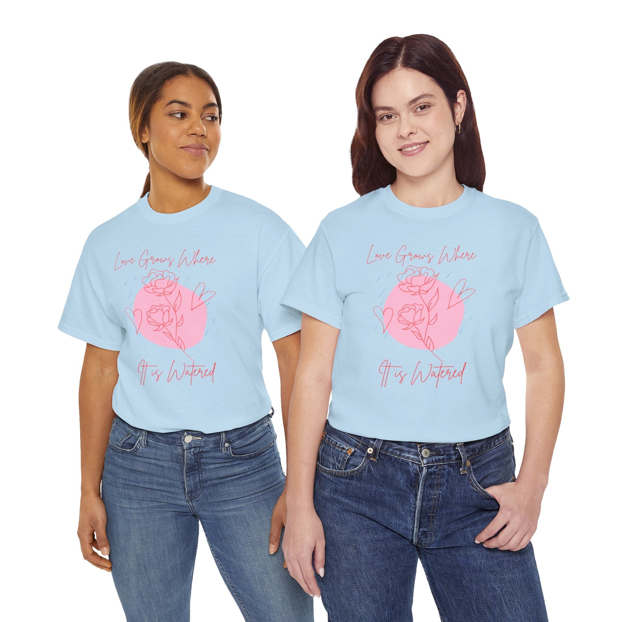 Rose Moon Graphic Tee — "Love Grows Where It’s Watered"