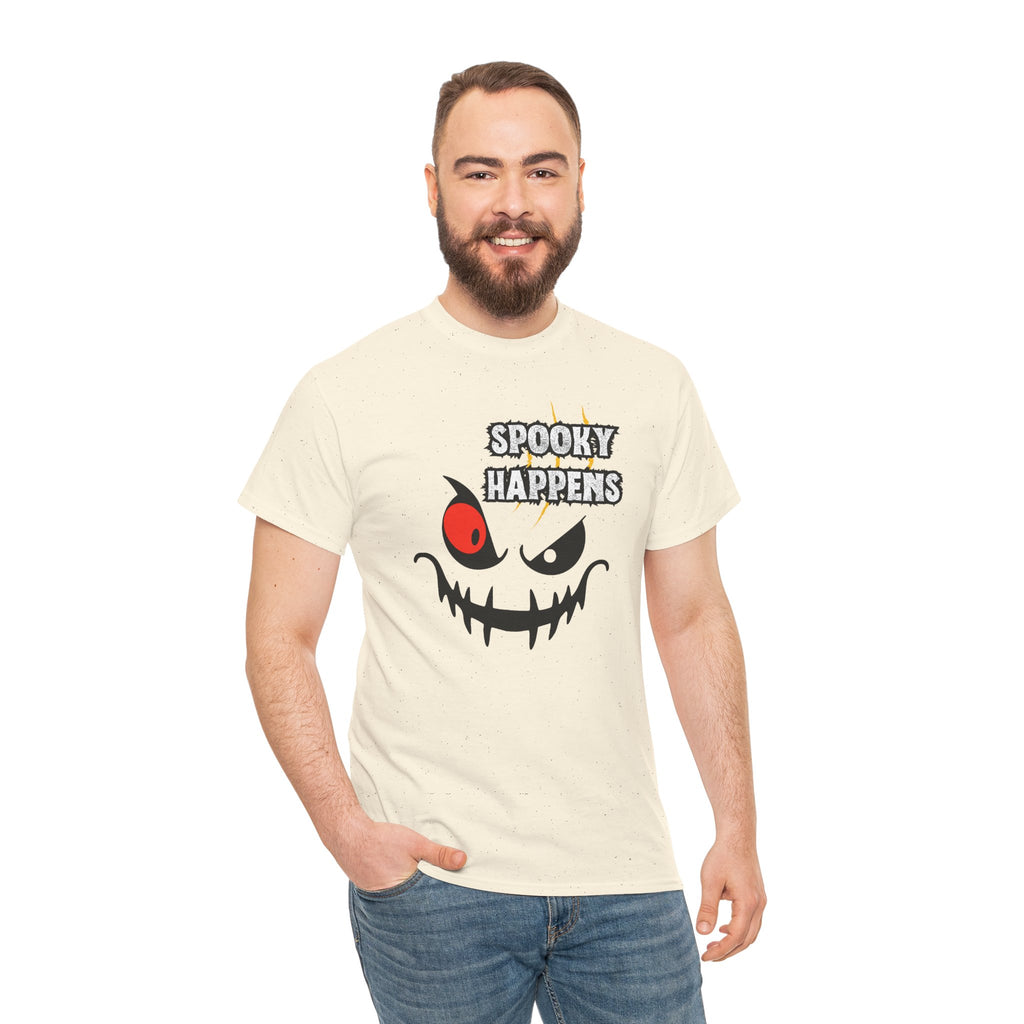 Spooky Happens Halloween T-Shirt — Creepy Jack-O'-Lantern Face Tee