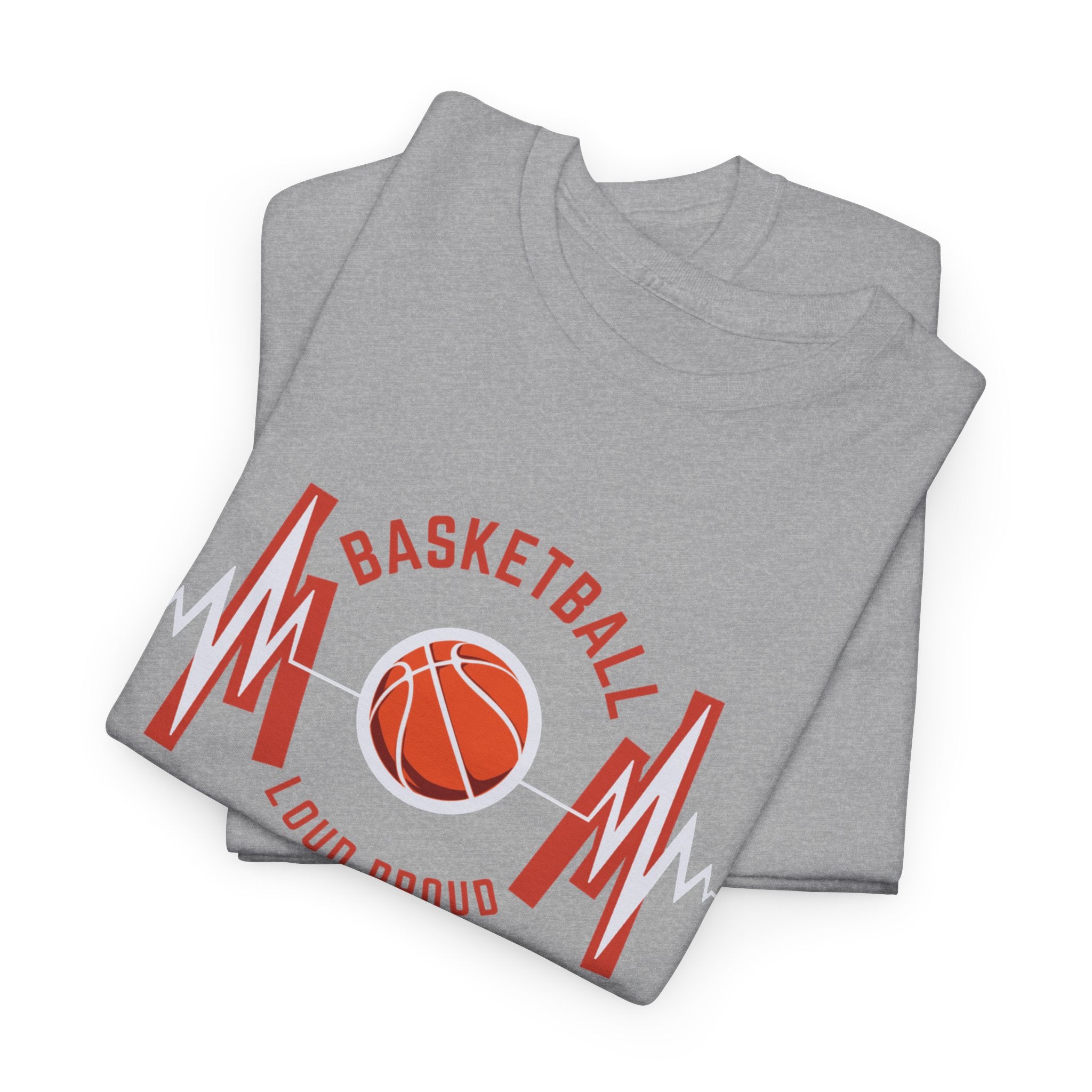 Basketball Mom Loud Proud Tee — Heartbeat Hoop Graphic T‑Shirt