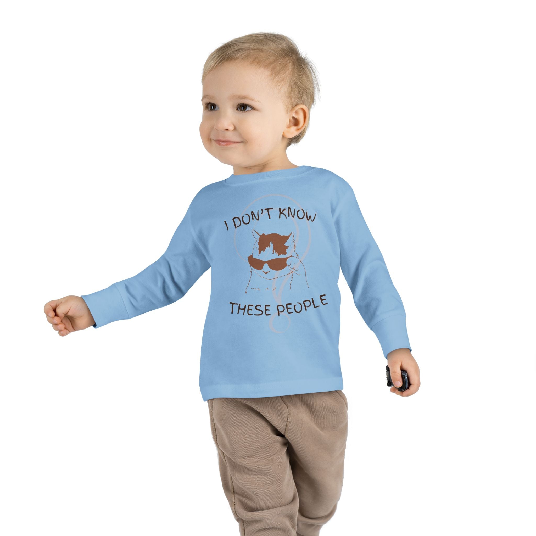 Toddler Long Sleeve Tee — "I Don't Know These People" Funny Kid Graphic Shirt