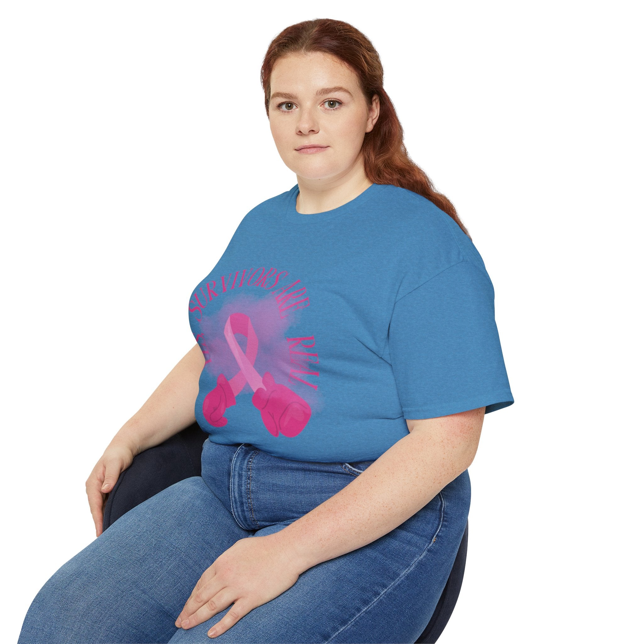 Breast Cancer Survivors Are Real T-Shirt — Pink Ribbon Boxing Gloves Tee