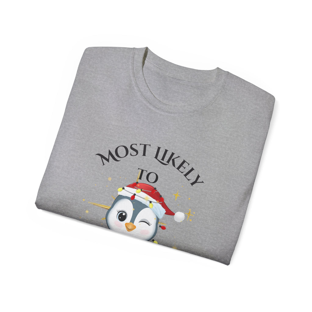 Most Likely To Post on Instagram Unisex Ultra Cotton Tee, Cute Penguin Shirt, Social Media Humor T-Shirt, Holiday Gift, Fun Casual Wear