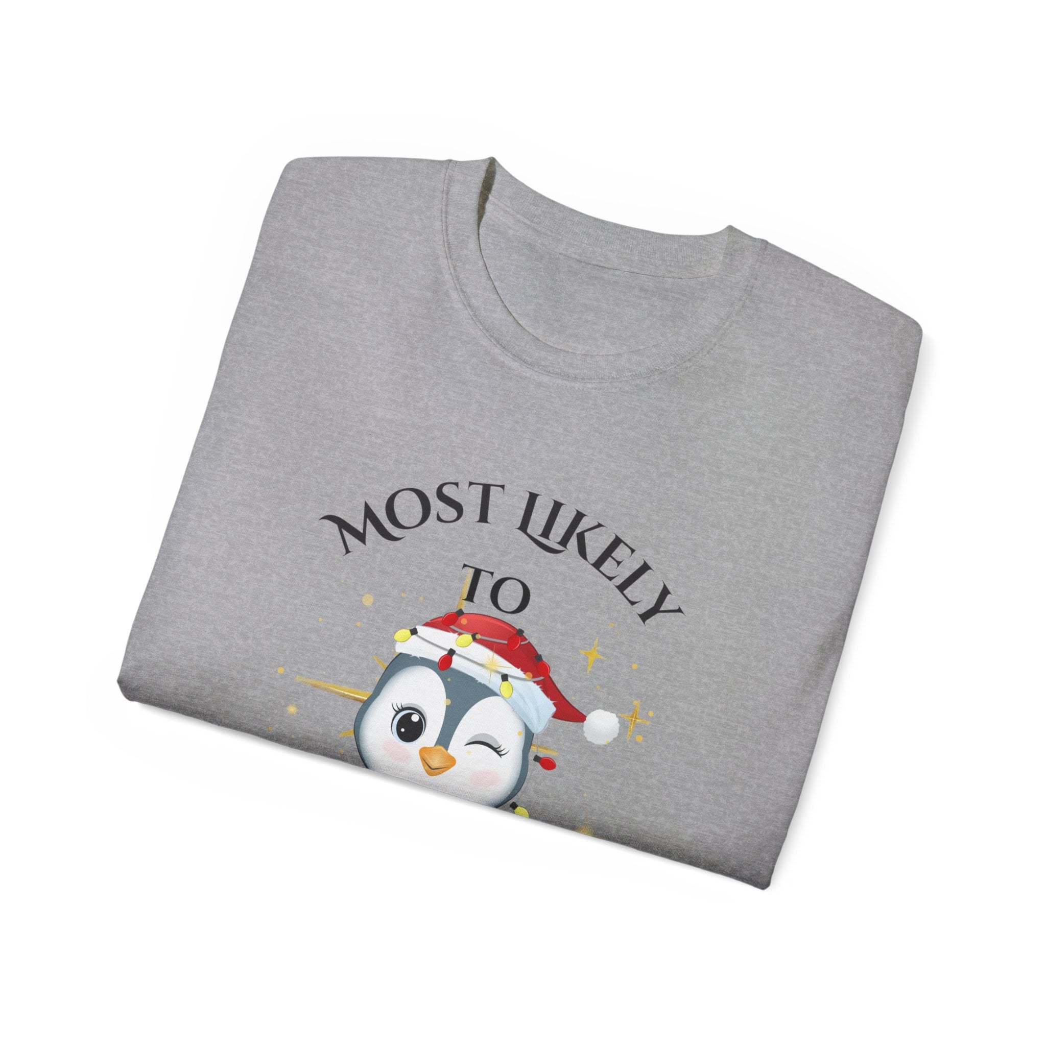 Most Likely To Post on Instagram Unisex Ultra Cotton Tee, Cute Penguin Shirt, Social Media Humor T-Shirt, Holiday Gift, Fun Casual Wear