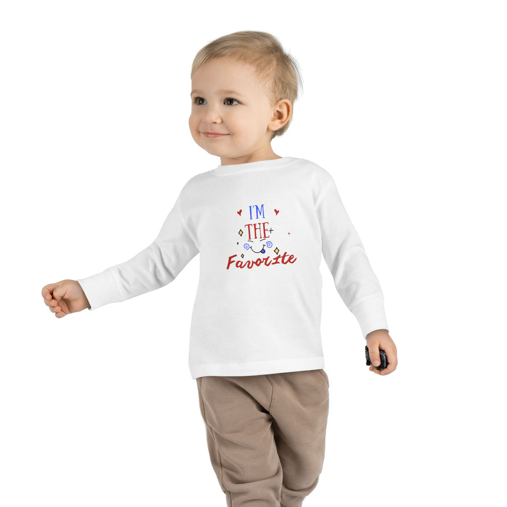 Toddler Long Sleeve Tee — "I'm the Favorite" Patriotic Baby Shirt