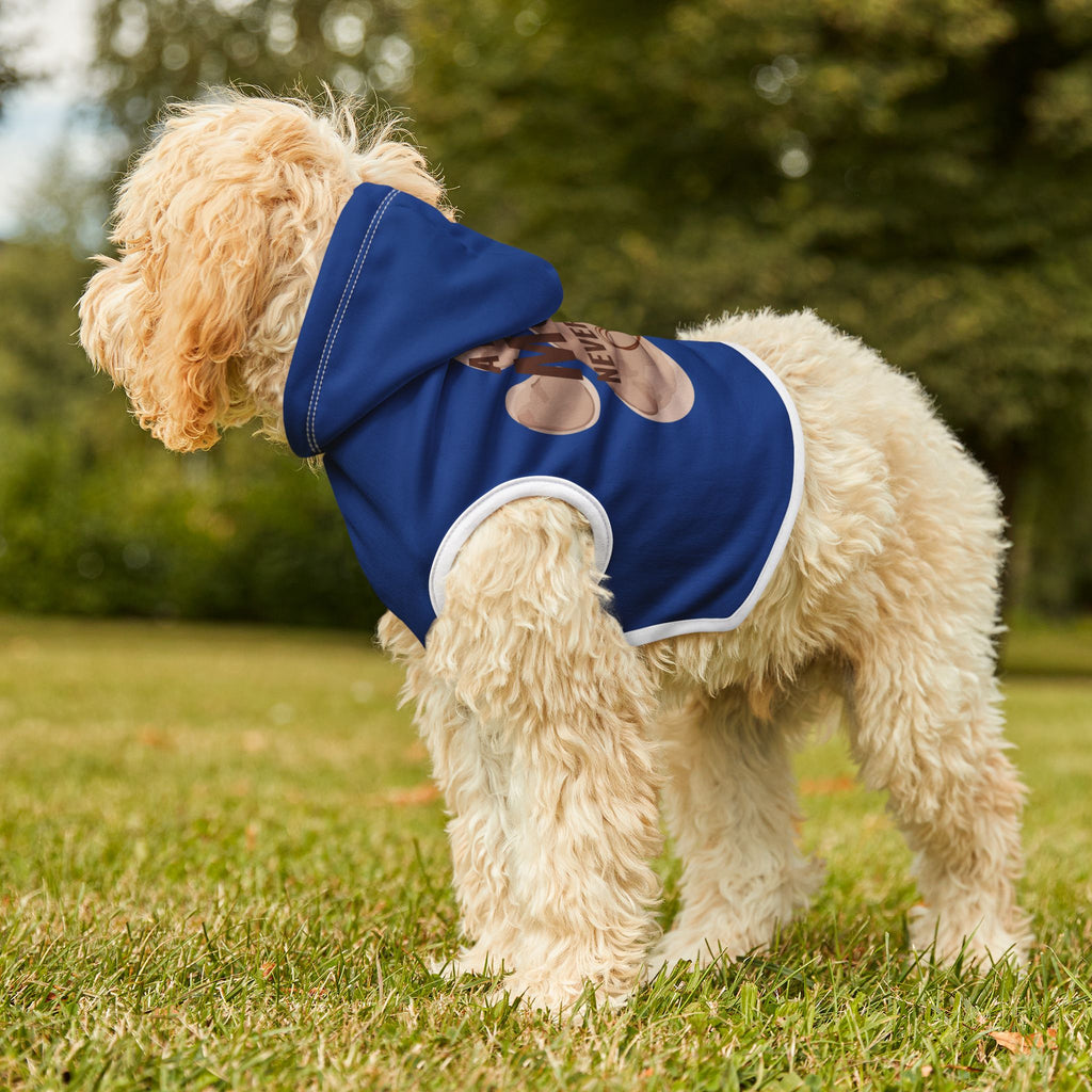 Pet Hoodie — 'A Little Mud Never Hurt' Paw Print Dog Hoodie (Blue)