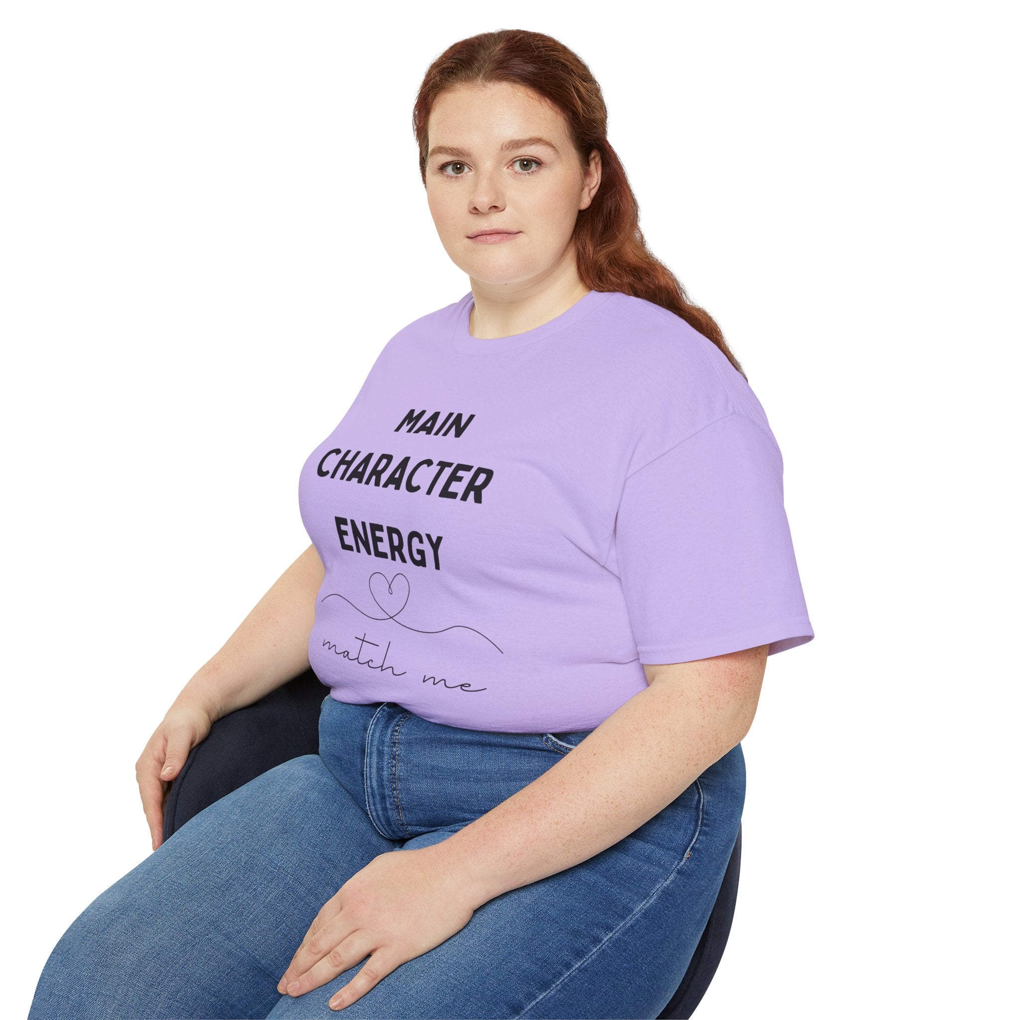 Main Character Energy Tee — "Match Me" Graphic Cotton Shirt