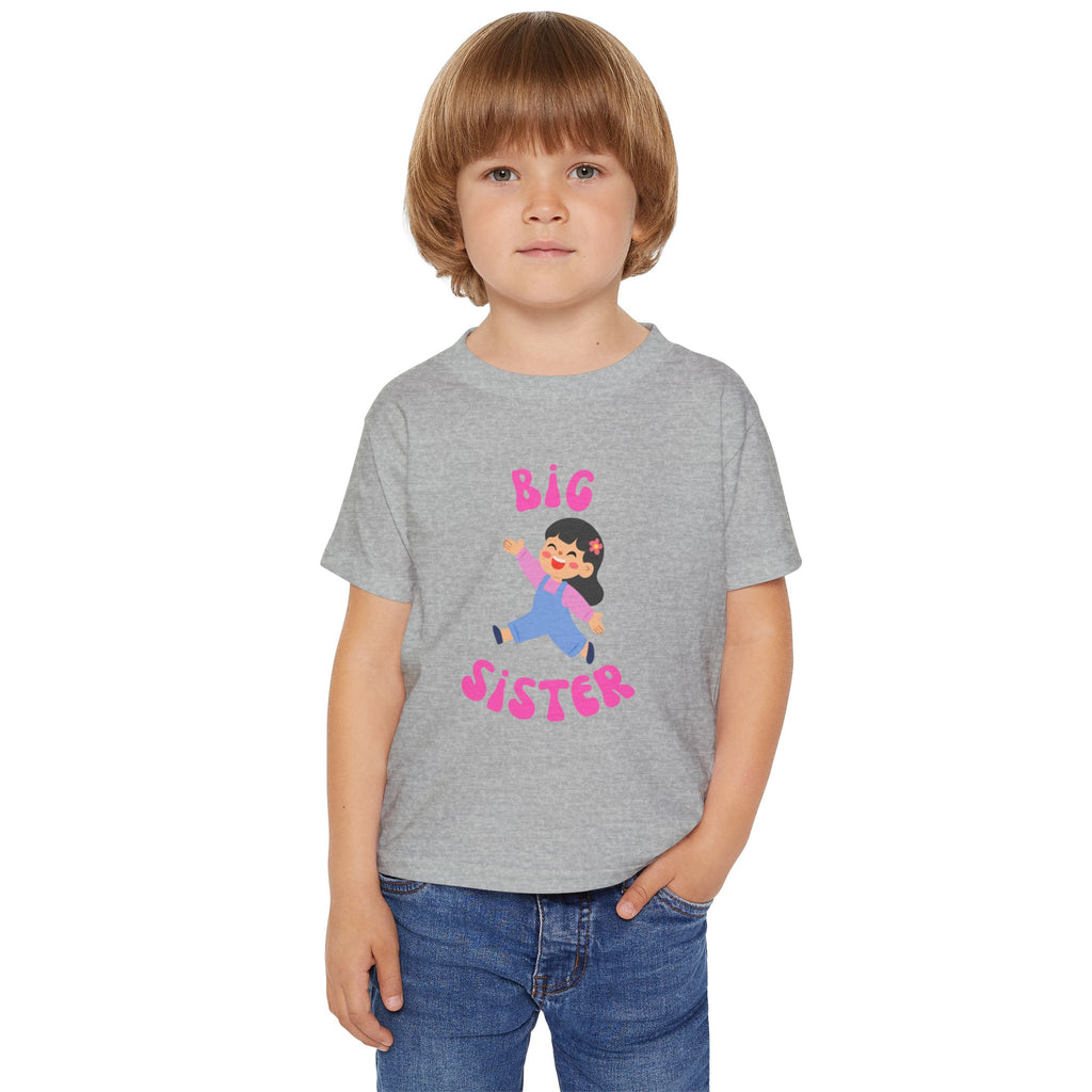 Big Sister Toddler T-Shirt — Cute Cartoon Sibling Announcement Tee