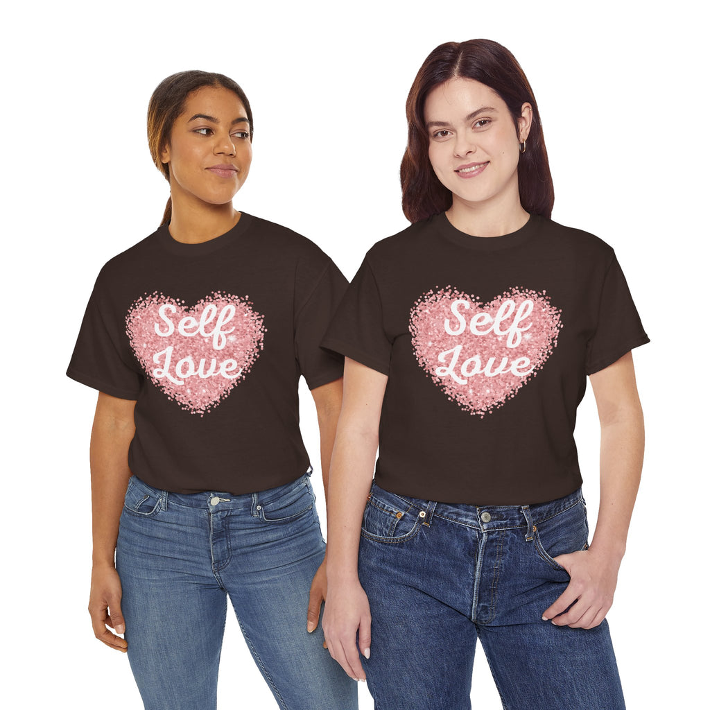 Self Love Tee — Pink Heart Mental Health Awareness Shirt