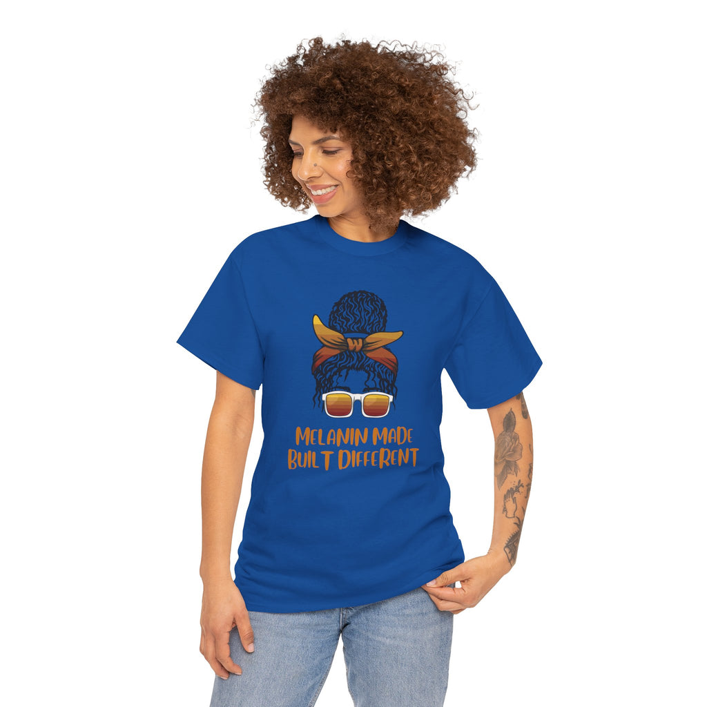 T-Shirt — "Melanin Made, Built Different" Graphic Tee