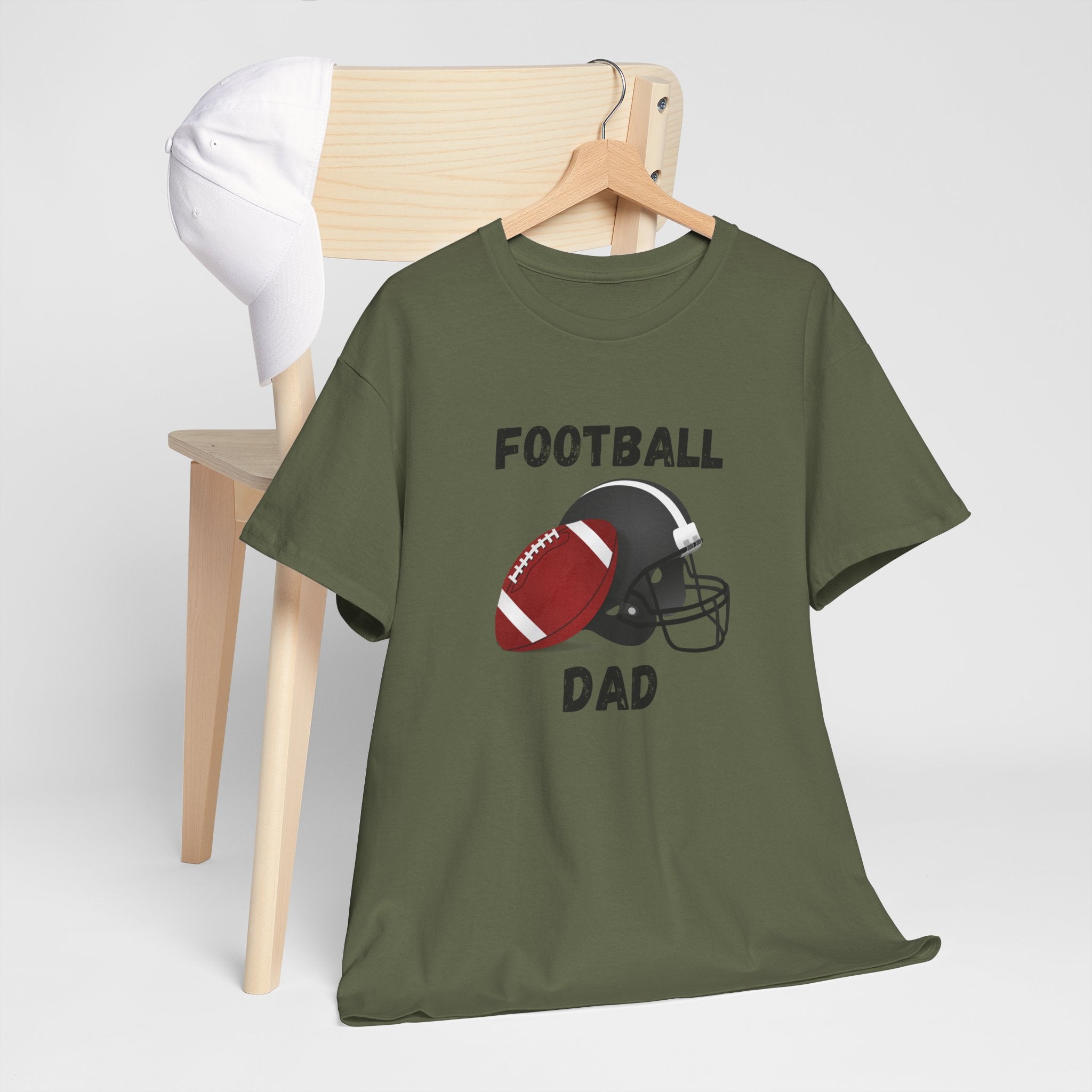 Football Dad T-Shirt — Classic Football & Helmet Tee for Proud Dads