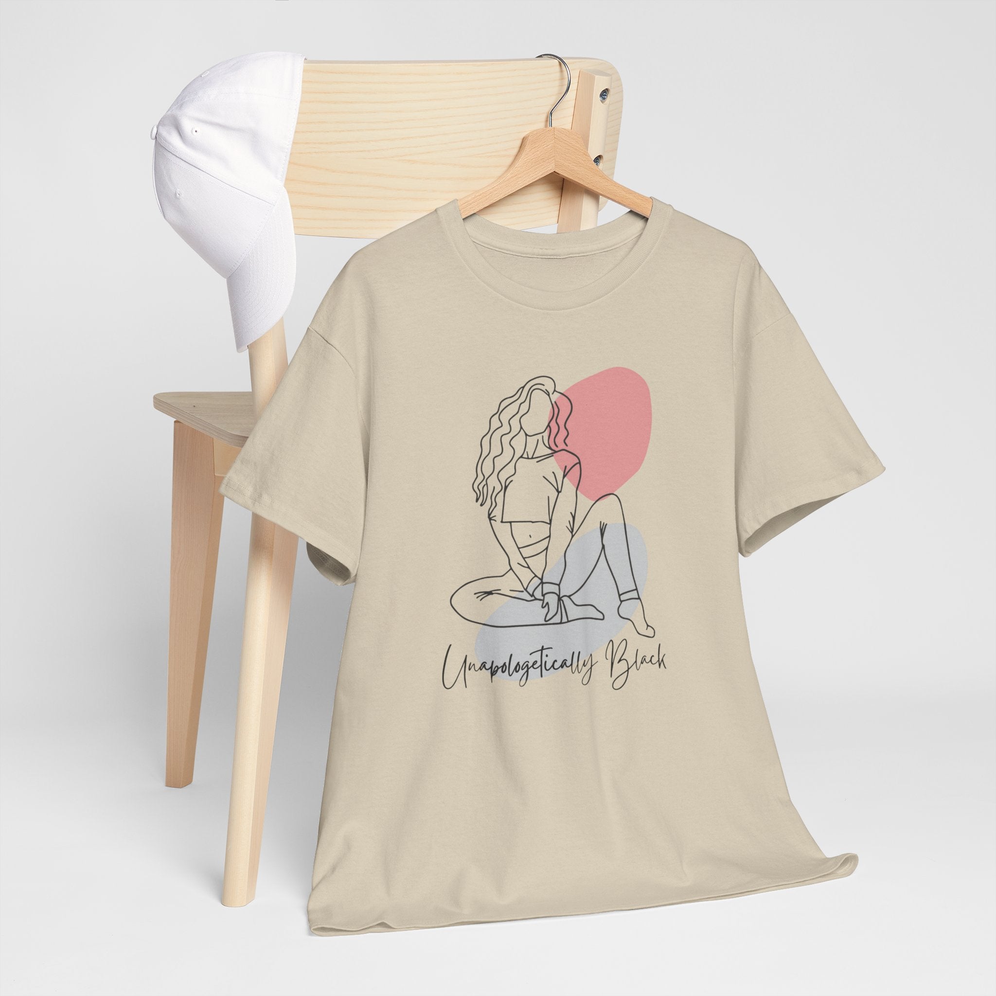 Bold Woman Line Art Tee – "Unapologetically Black" Cotton T‑Shirt