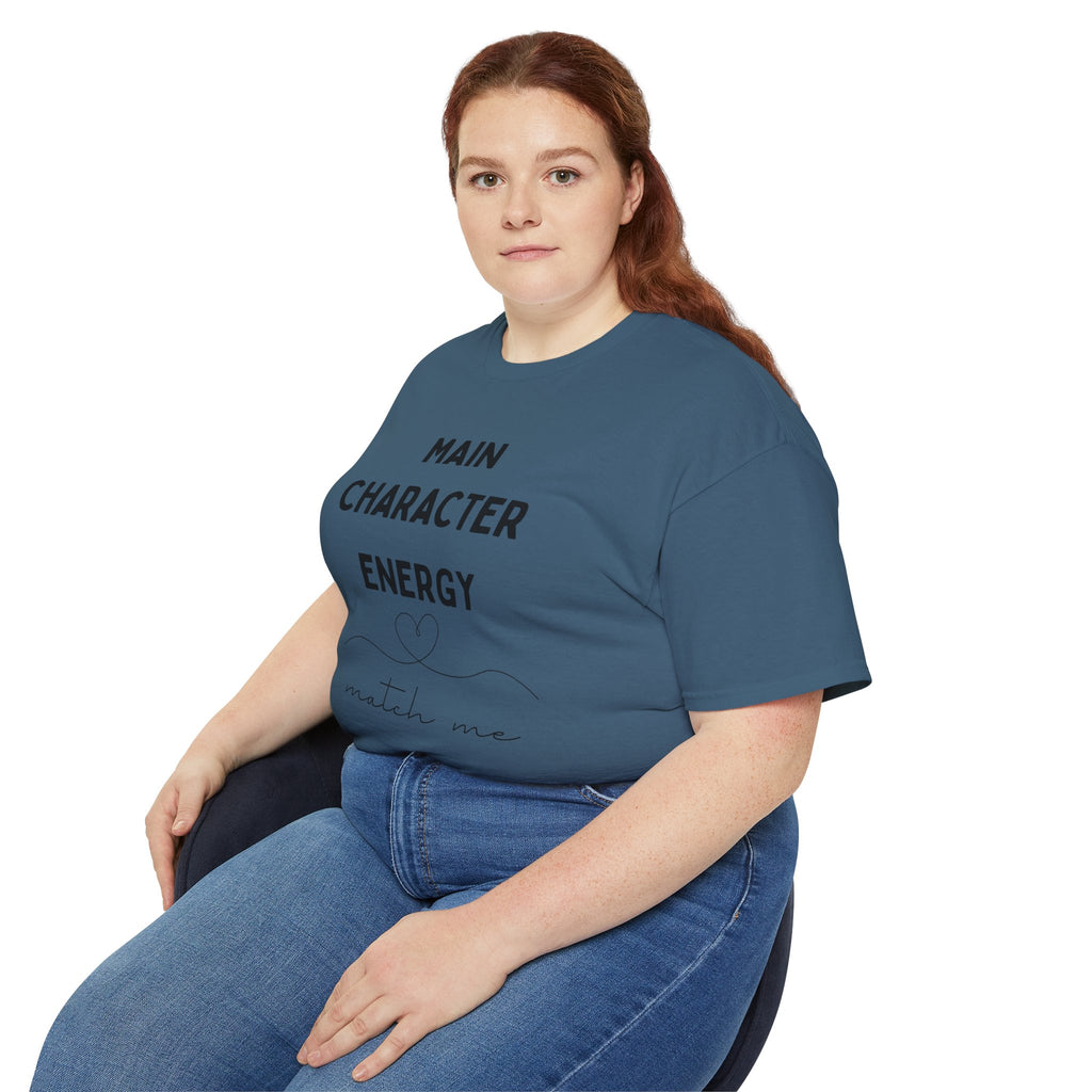 Main Character Energy Tee — "Match Me" Graphic Cotton Shirt