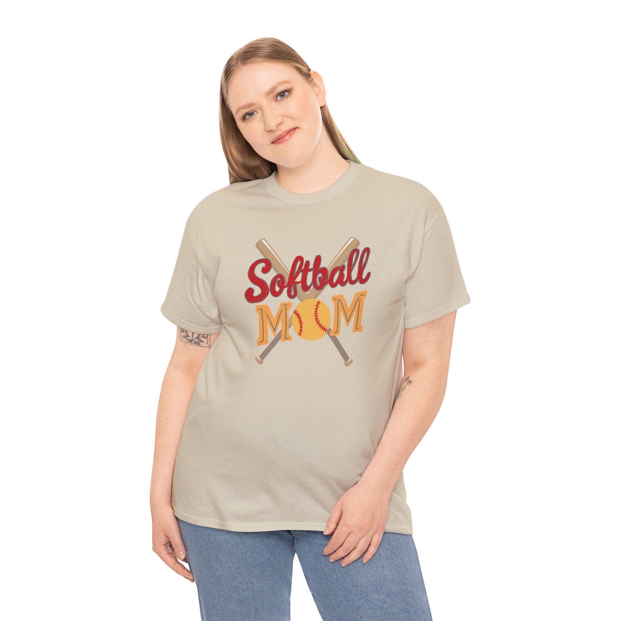 Softball Mom T‑Shirt — Retro Crossed Bats & Ball Tee for Proud Moms