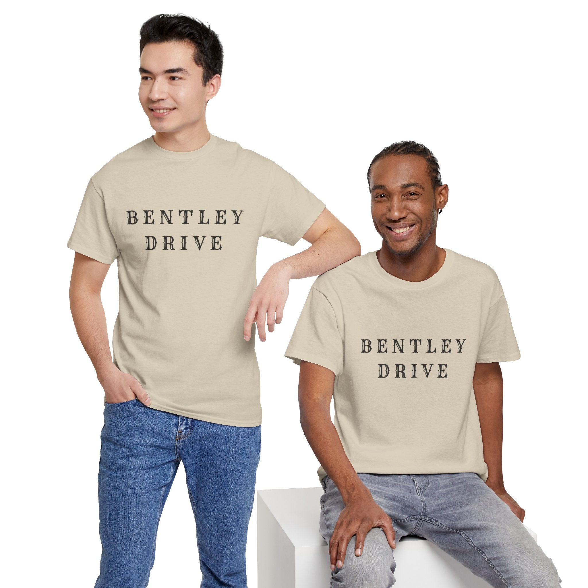 Bentley Drive Tee — Minimal Vintage Script T‑Shirt