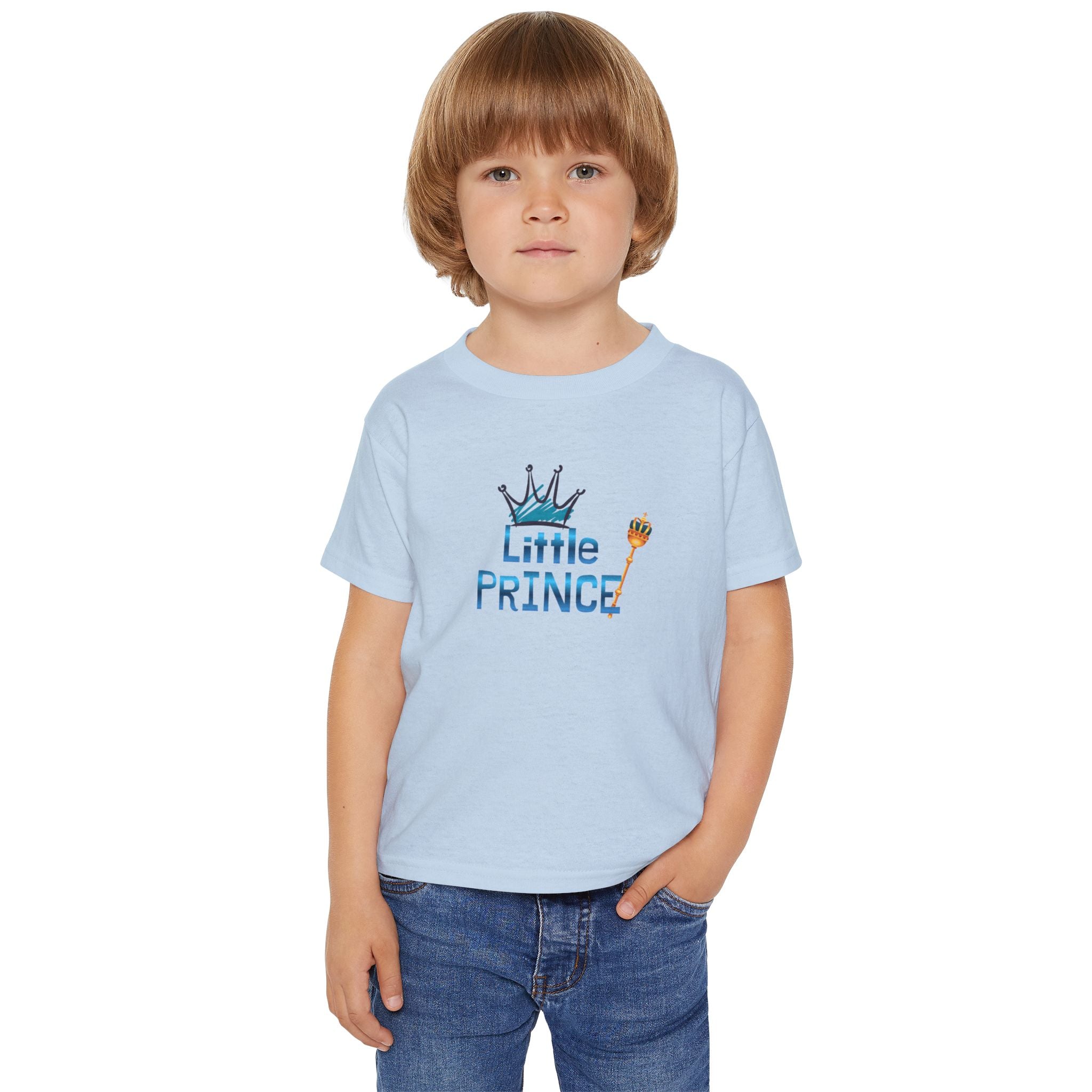 Toddler T-Shirt — “Little Prince” Blue Crown Cute Kids Tee