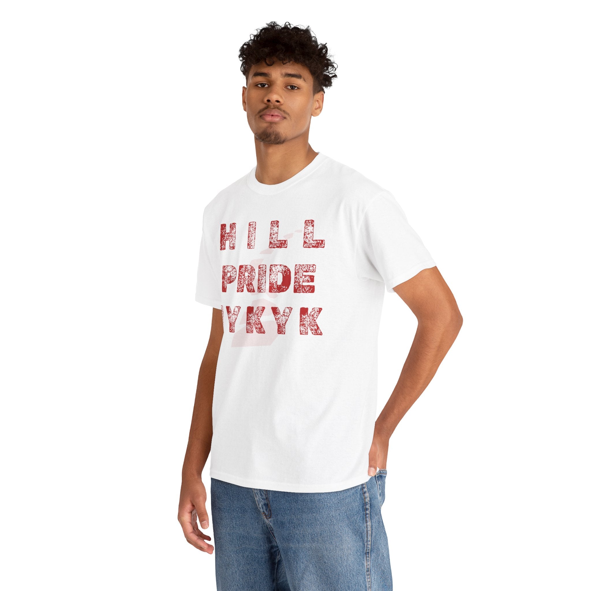 Hill Pride Cobblestone Road Graphic Tee — Red Brick Path Text Design