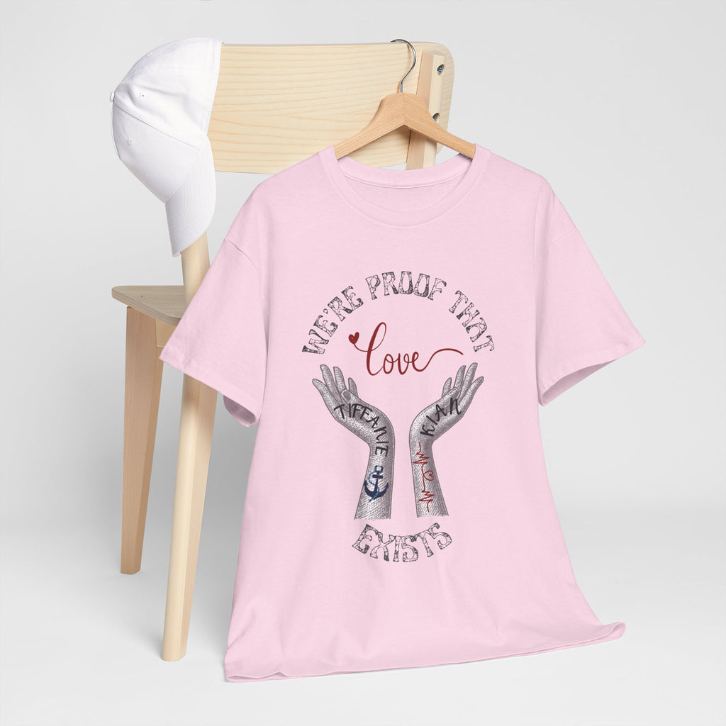 Love Wins Tattoo Hands T‑Shirt – "We're Proof That Love Exists" Couples Goal Pride Tee
