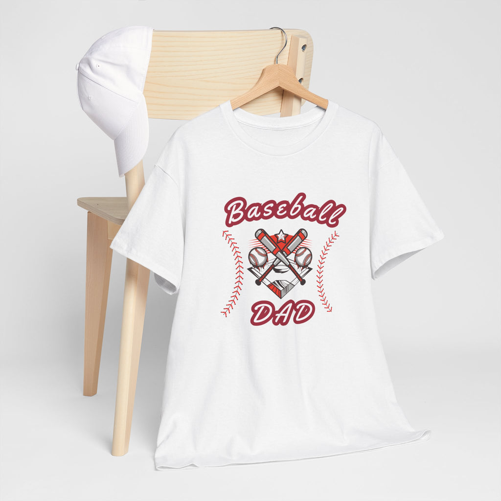 Baseball Dad T-Shirt – Vintage Crossed Bats & Glove Tee for Sports Fans, Father's Day Gift