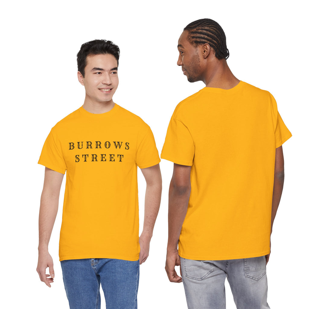 Burrows Street T‑Shirt — Minimalist Vintage Lettering Tee