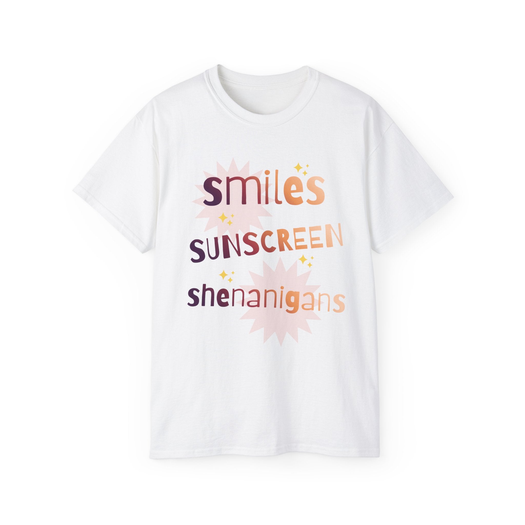 Smiles Sunscreen Shenanigans Tee — Fun Summer Beach Shirt
