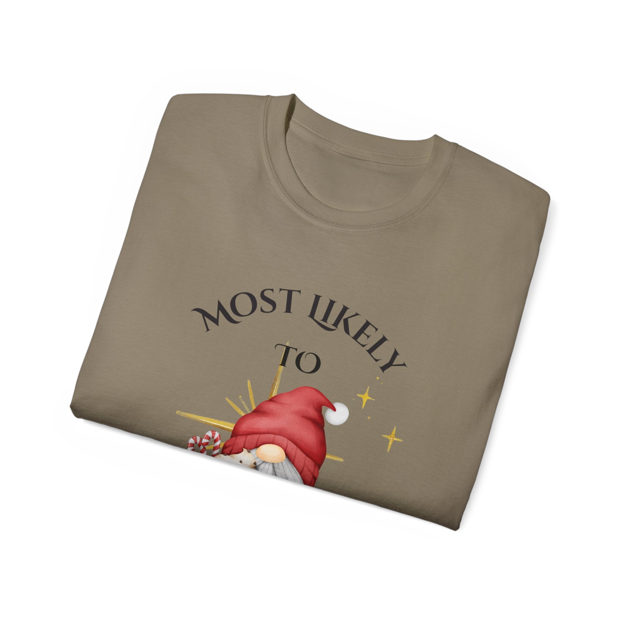 Most Likely to Spike the Eggnog, Unisex Tee, Christmas Gift, Holiday Shirt, Party Wear, Festive Apparel