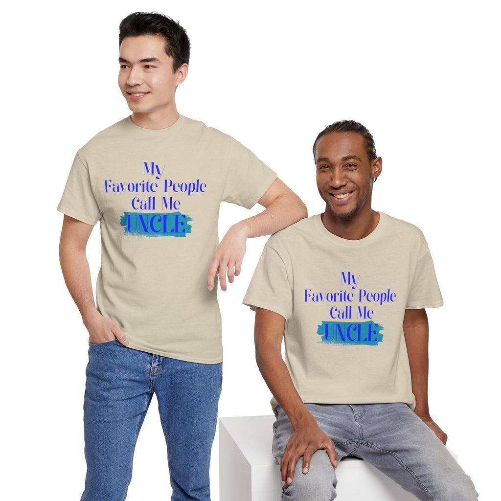 Uncle T‑Shirt — "My Favorite People Call Me UNCLE" Blue Brushstroke Tee