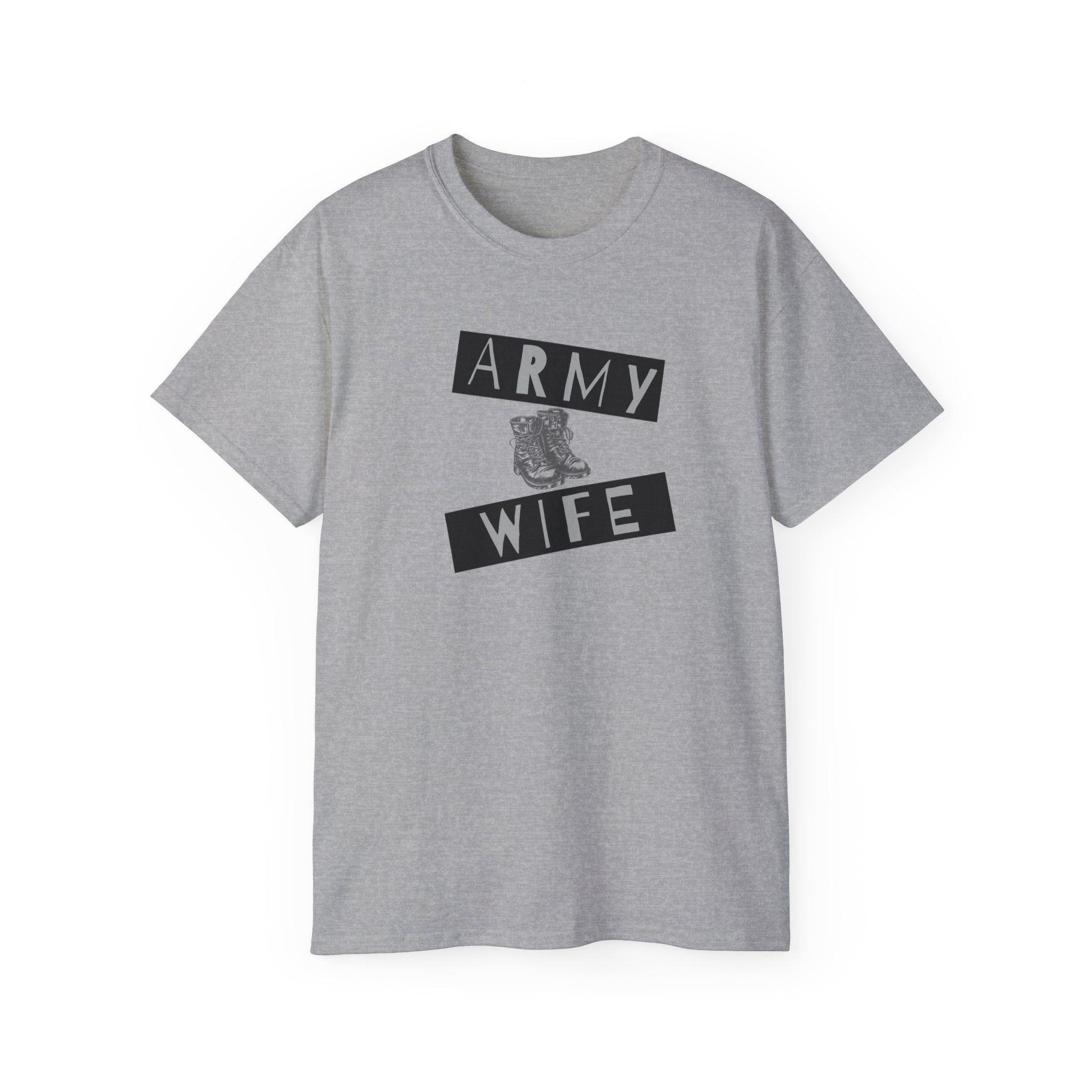 Army Wife T‑Shirt — Military Wife Tee with Combat Boot Graphic