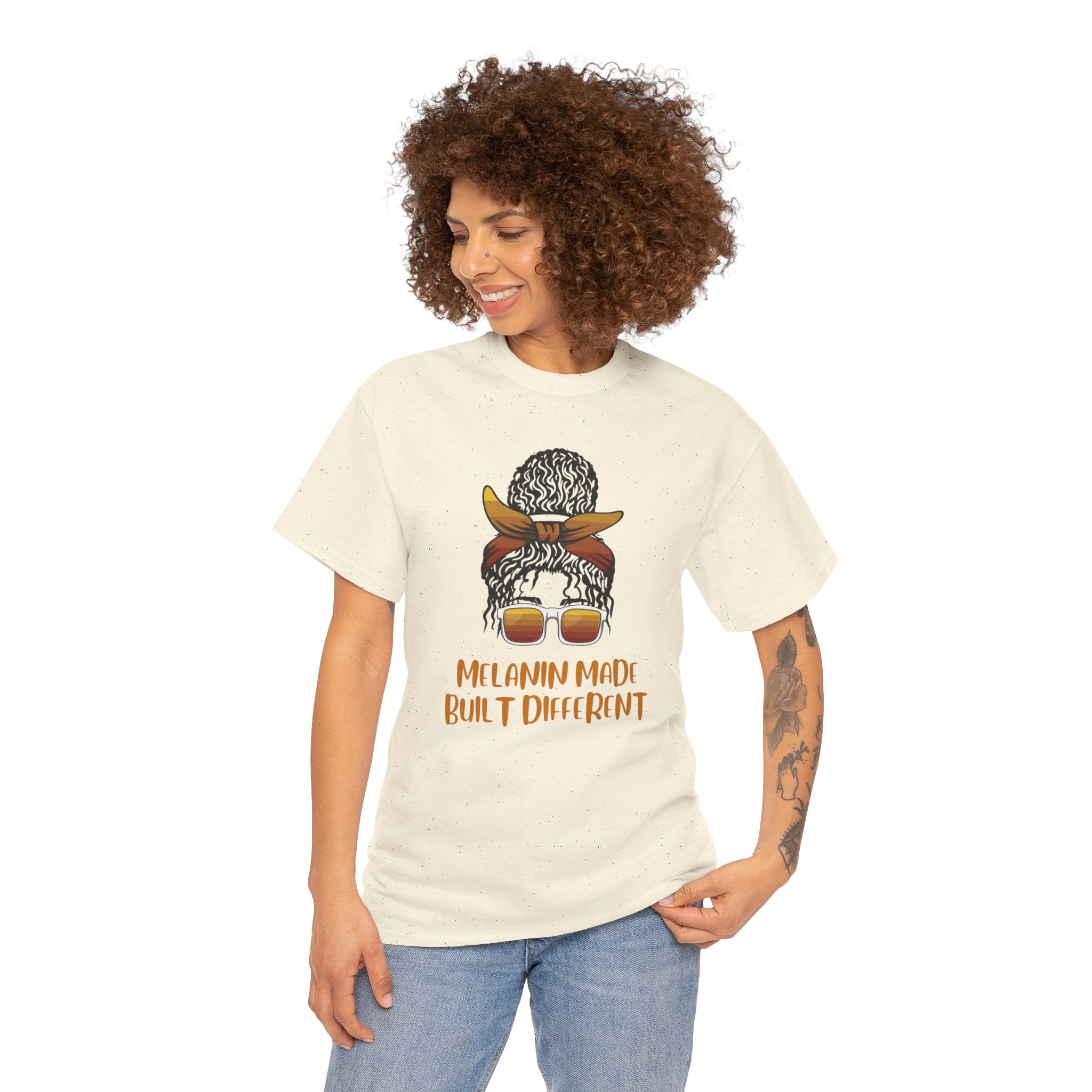 T-Shirt — "Melanin Made, Built Different" Graphic Tee