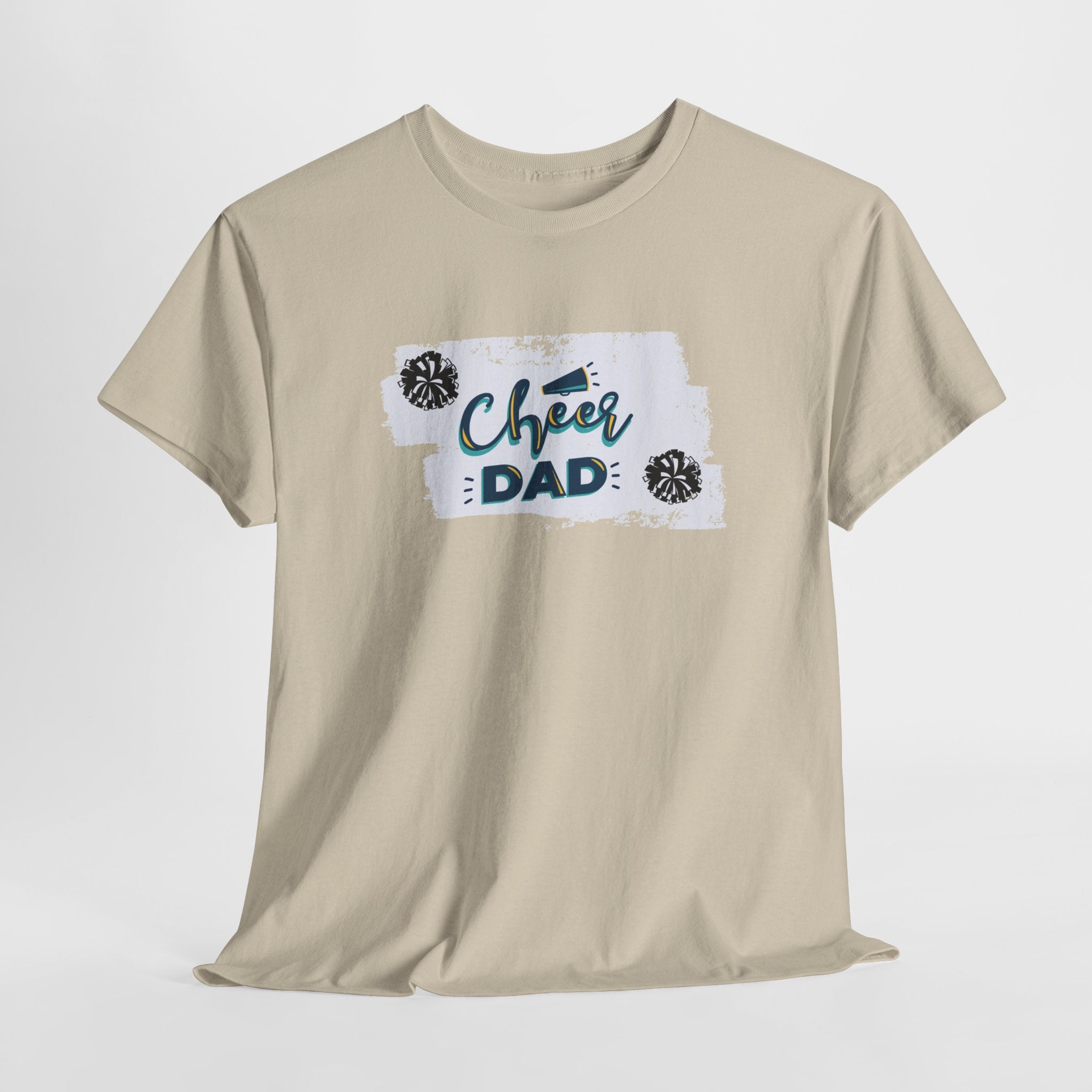 Cheer Dad T-Shirt — Cheerleading Dad Tee with Pom-Poms, Father's Day Gift