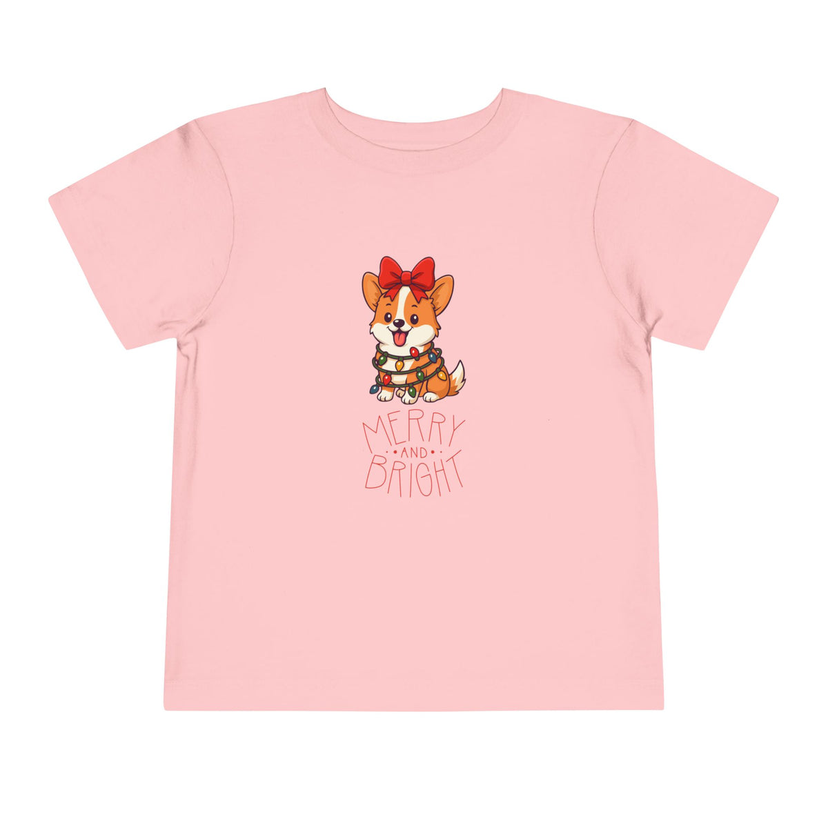 Merry and Bright Fox Christmas Toddler Short Sleeve Tee