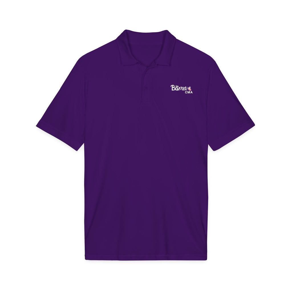Bisma Embroidered CMA Polo Shirt — 'Butterfly' Logo Performance Golf Polo