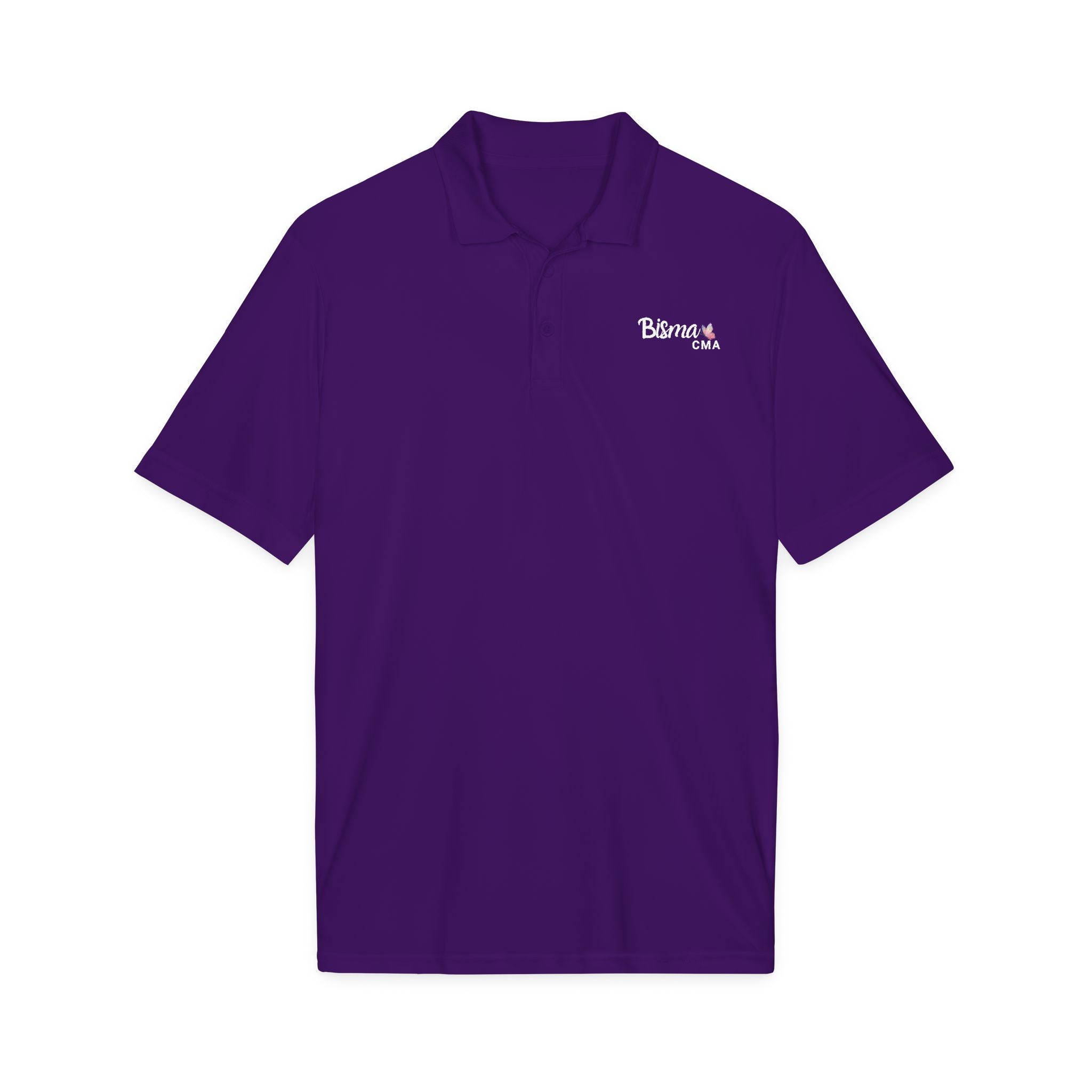 Bisma Embroidered CMA Polo Shirt — 'Butterfly' Logo Performance Golf Polo