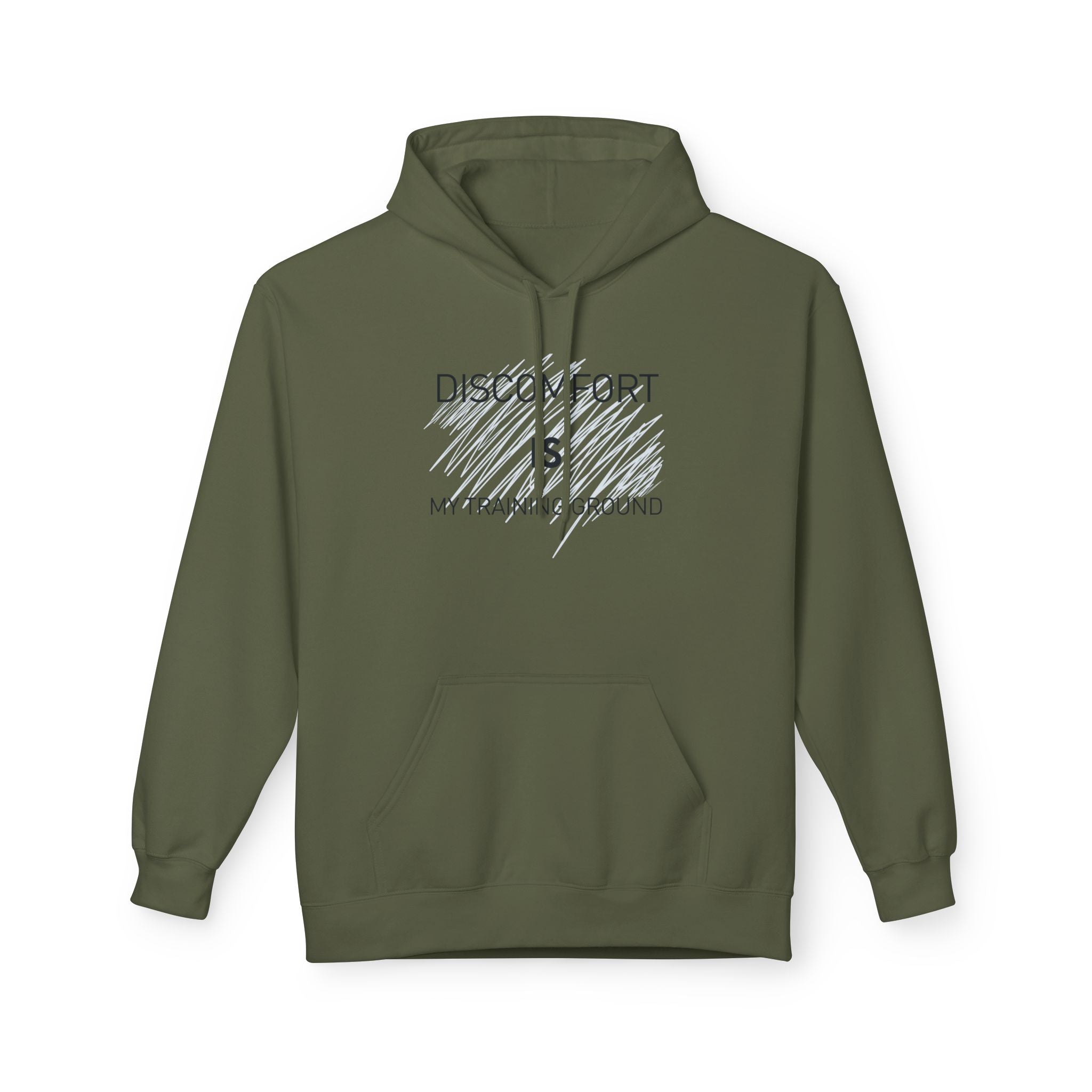 Hoodie — "Discomfort Is My Training Ground" Motivational Fitness Pullover