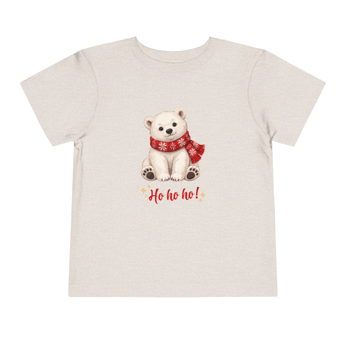 Ho Ho Ho Teddy Bear Christmas Toddler Short Sleeve Tee