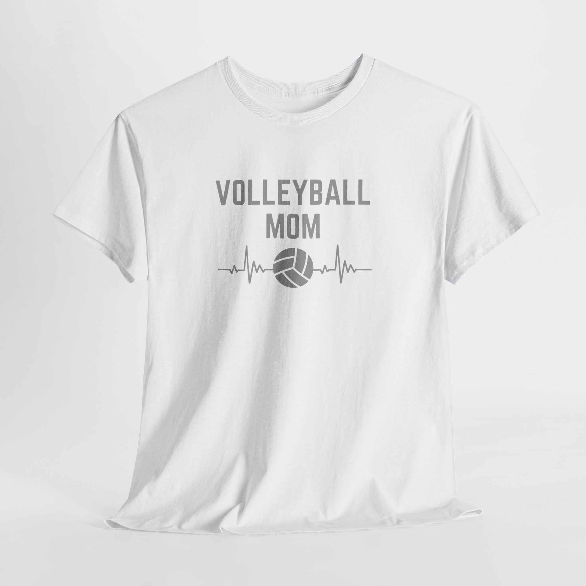 Volleyball Mom T-Shirt — Heartbeat Volleyball Tee for Proud Moms