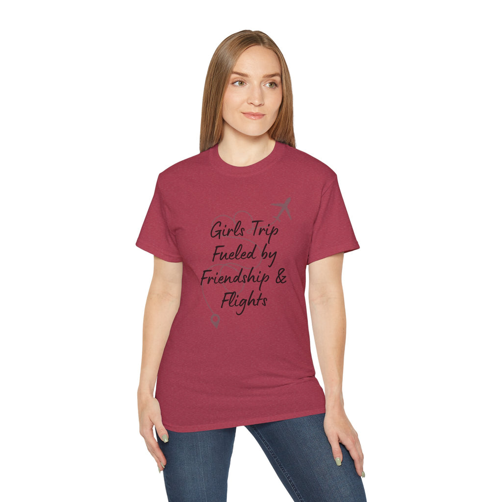 Girls Trip Tee — "Girls Trip Fueled by Friendship & Flights" Travel Shirt