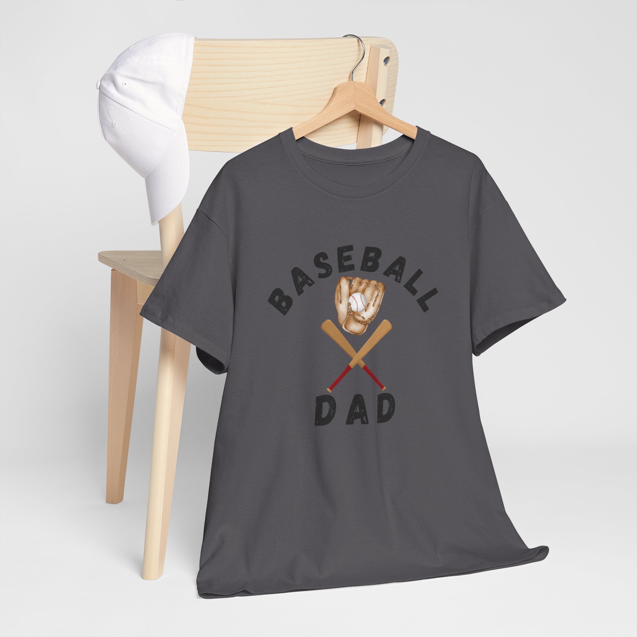 Baseball Dad Tee — Vintage Glove & Crossed Bats Graphic Shirt